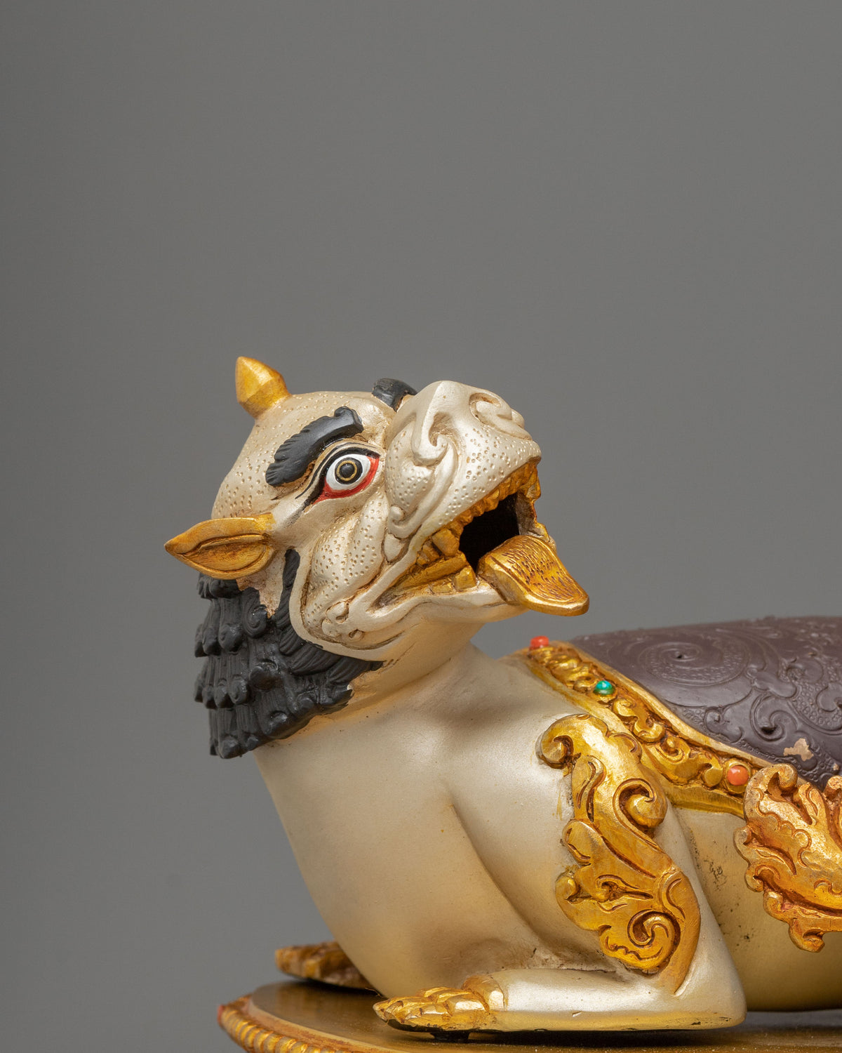 Unique Dzambhala Statue: 24K-Fire Gold Gilded on Copper