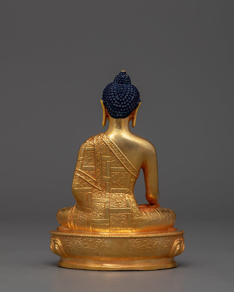 Machine-Made Five Buddha Set Copper Statues | Electro Gold Finishing
