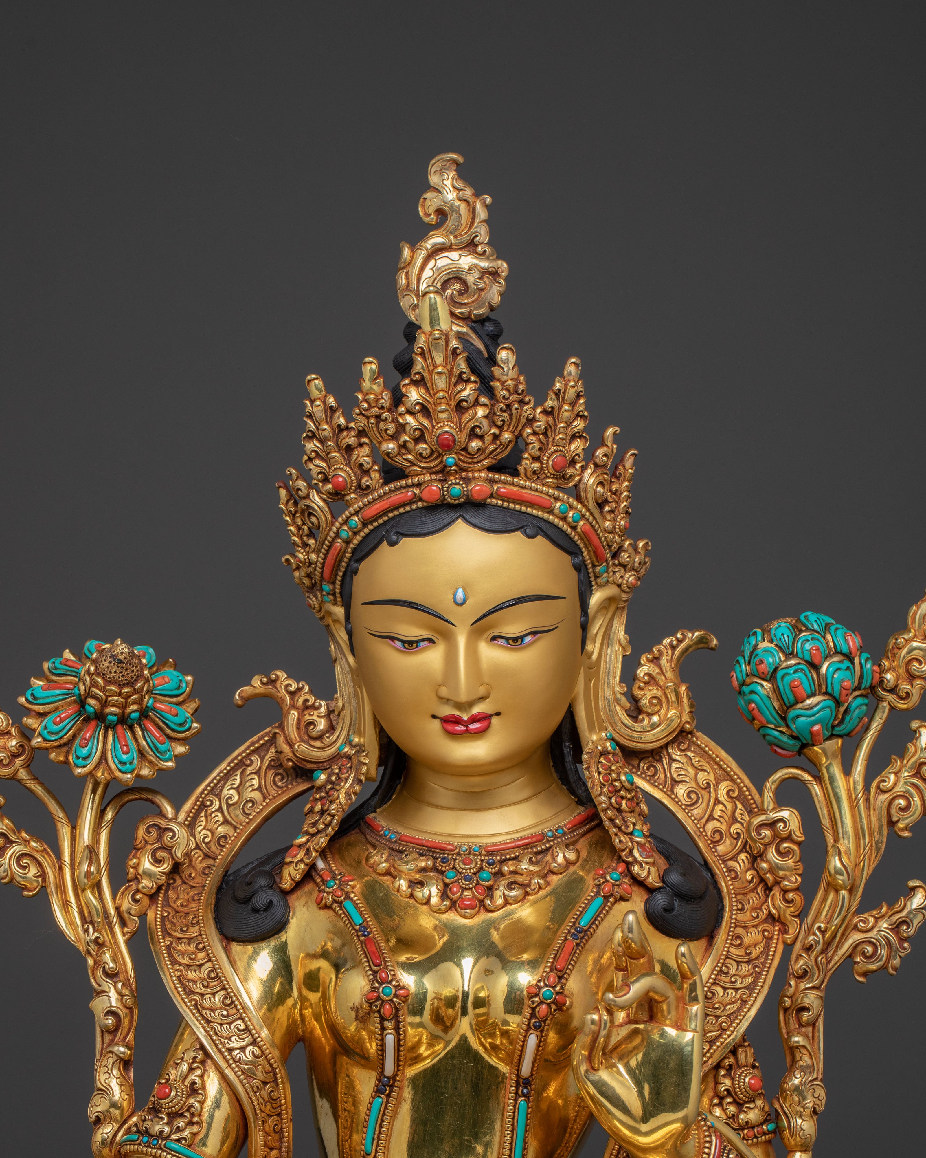 Radiant Mother Green Tara Statue | Himalayan Handcrafted Masterpiece