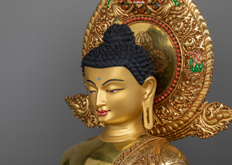 Shakyamuni Buddha Golden Statue | Triple-Layered 24K Gold Luxuriance