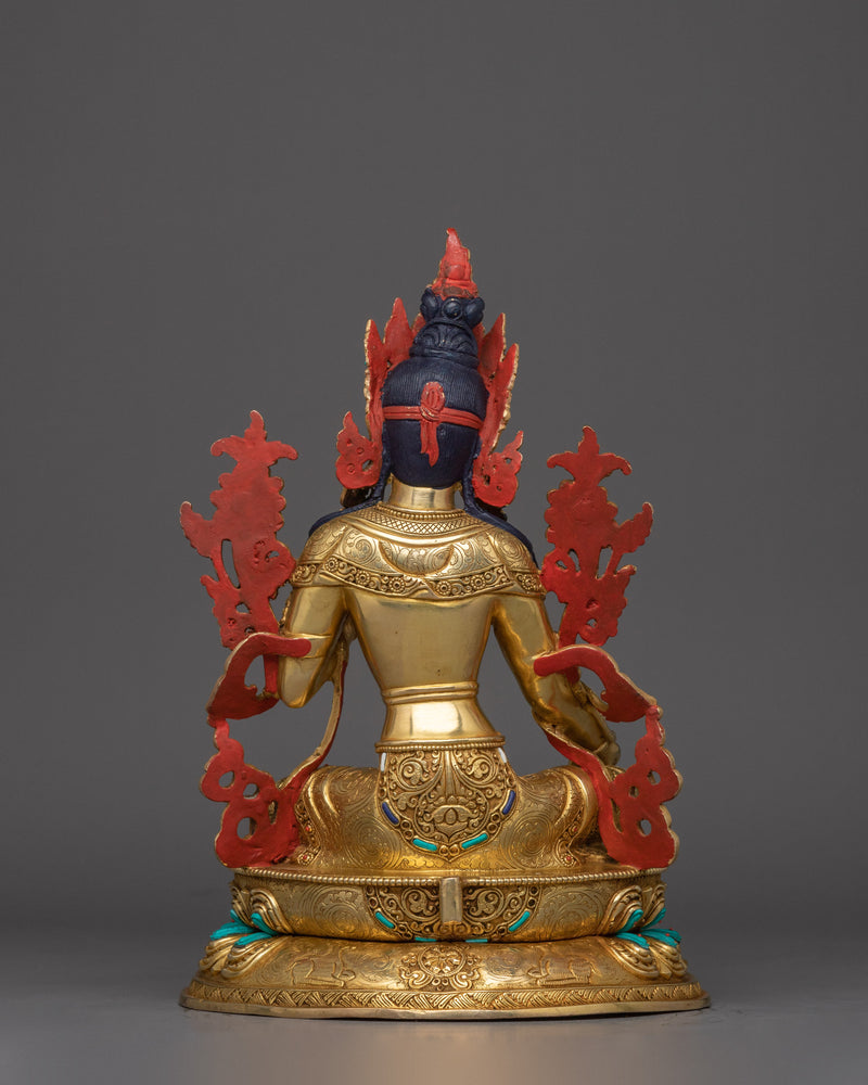 Tibetan Green Tara Idol | Traditional Artwork