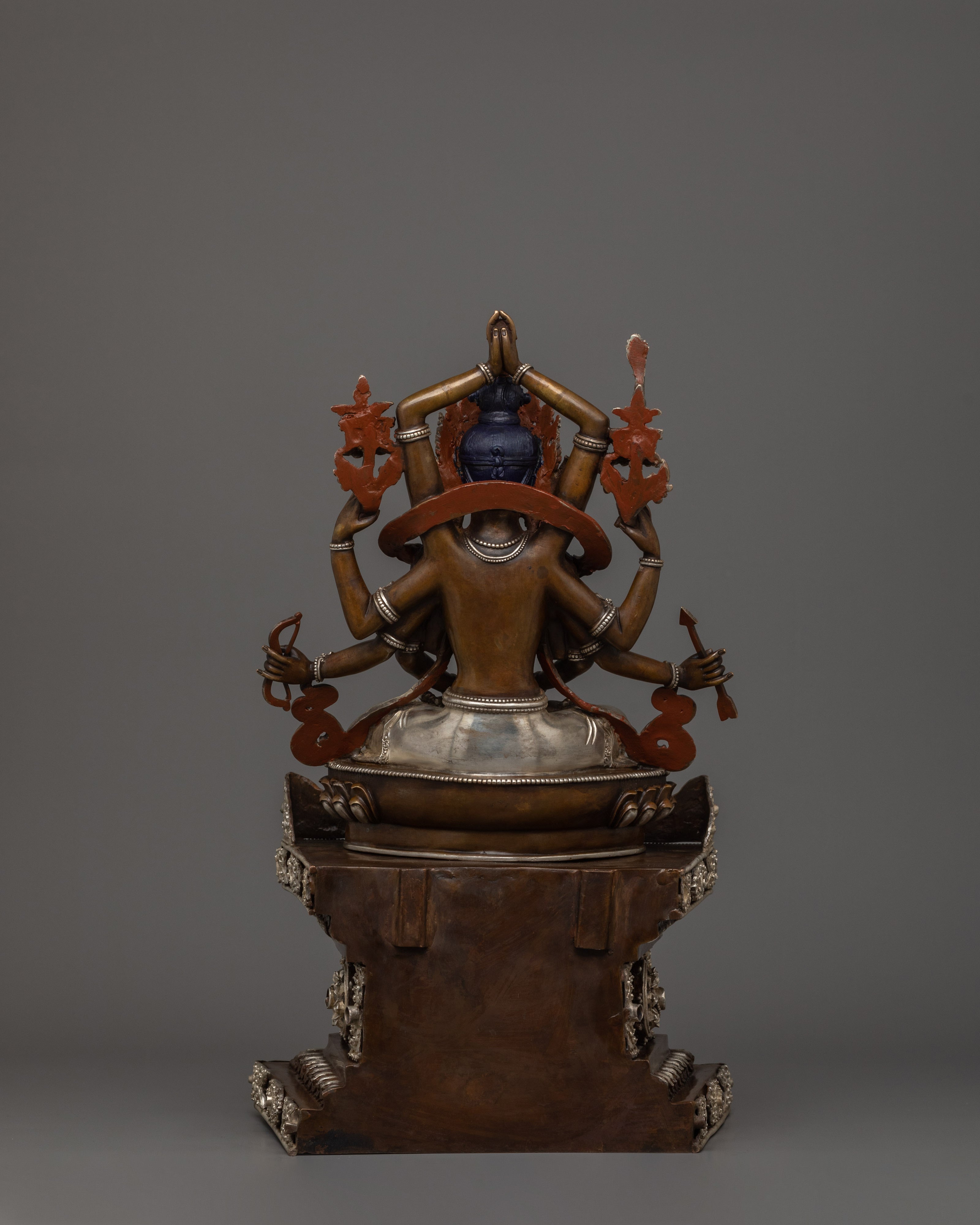 Himalayan Sculpture Of Namasangati With Throne | The Divine Salutation