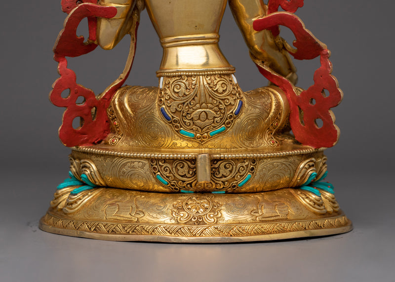 Tibetan Green Tara Idol | Traditional Artwork