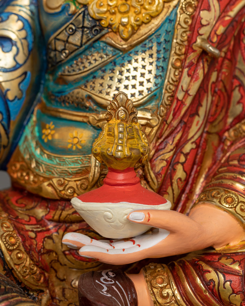 Handcrafted Statue of Guru Rinpoche | 24K Gold Gilded Sculpture