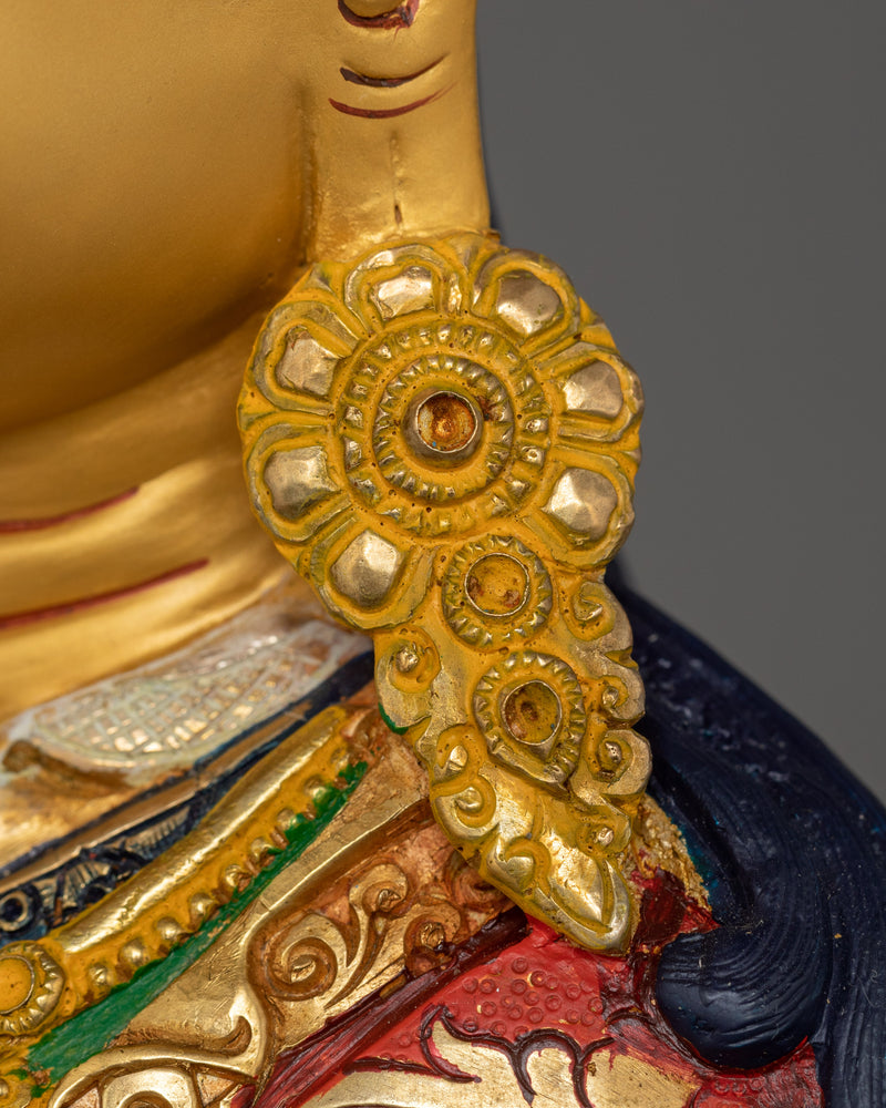 Handcrafted Statue of Guru Rinpoche | 24K Gold Gilded Sculpture