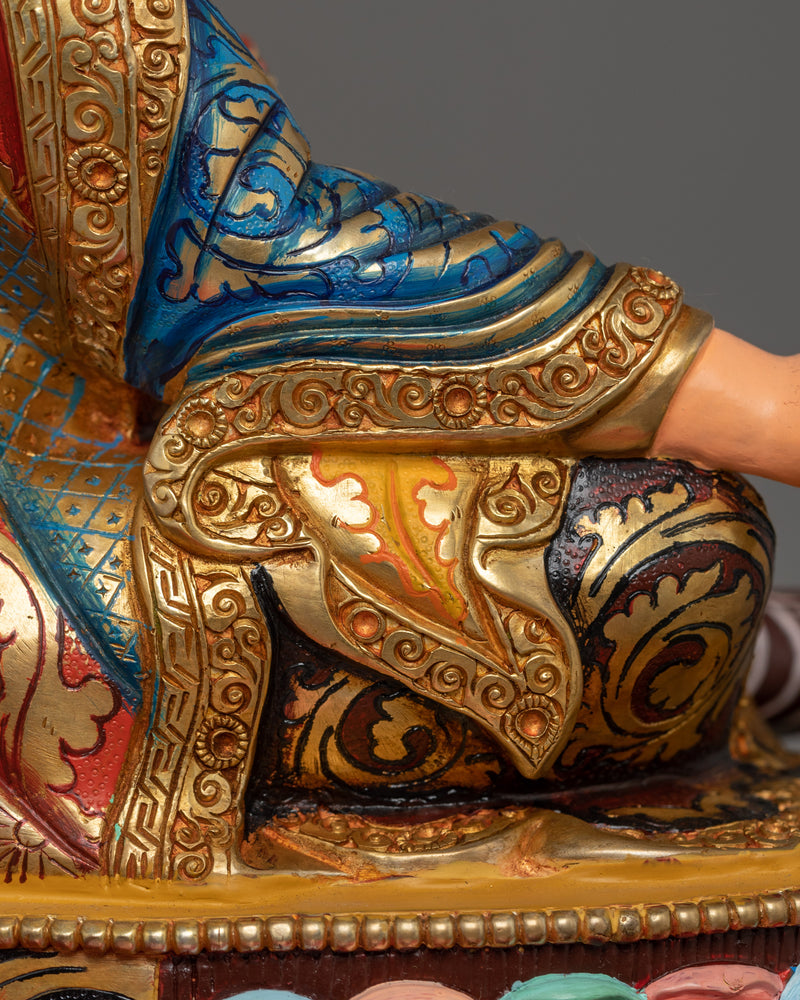 Handcrafted Statue of Guru Rinpoche | 24K Gold Gilded Sculpture
