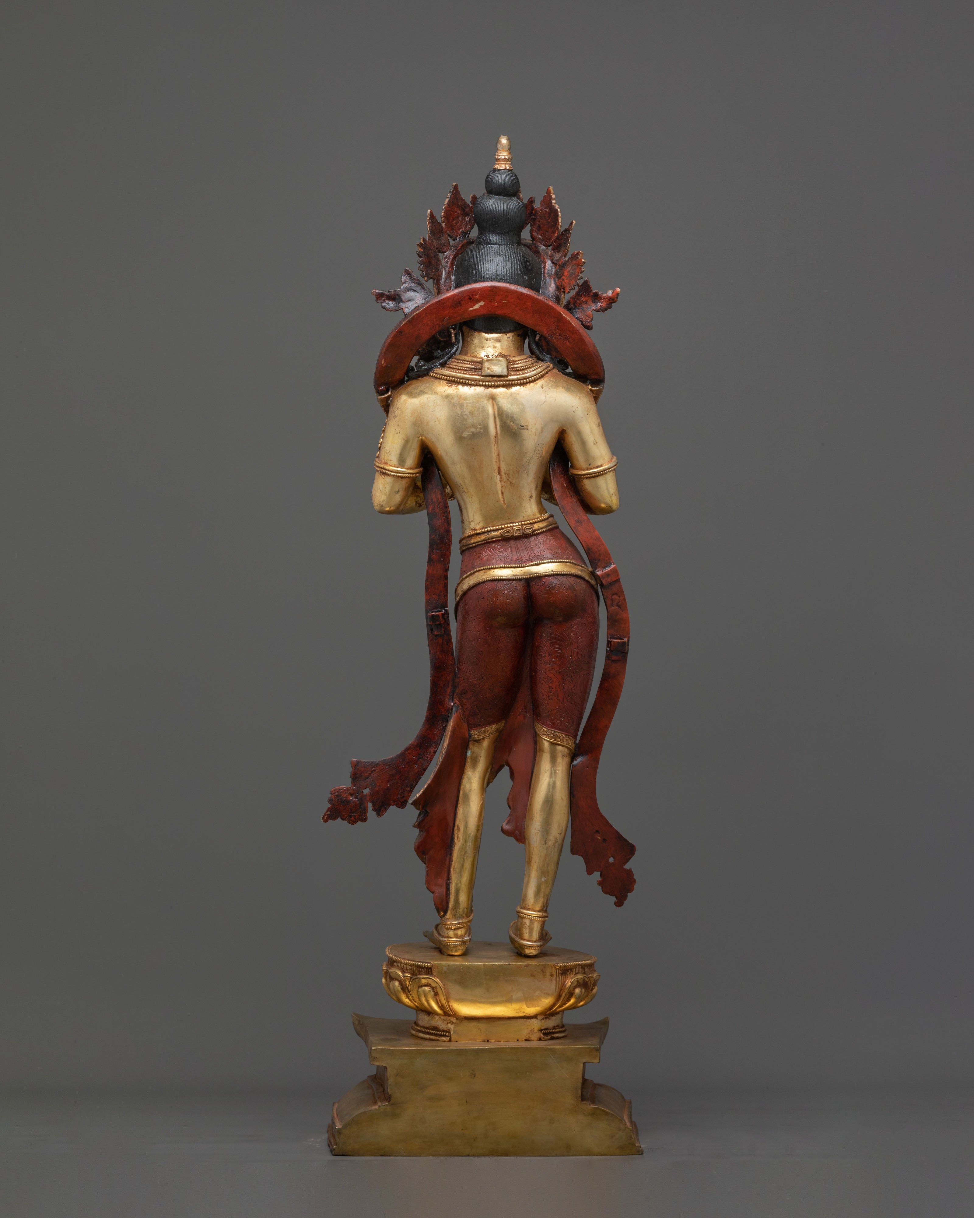 Antique Maitreya Buddha Statue: 100-Year-Old Handcrafted 24K Gold Gilded Copper Buddhist Statue