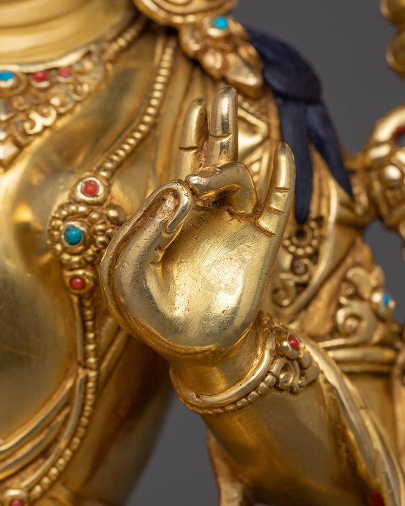 Tibetan Green Tara Idol | Traditional Artwork