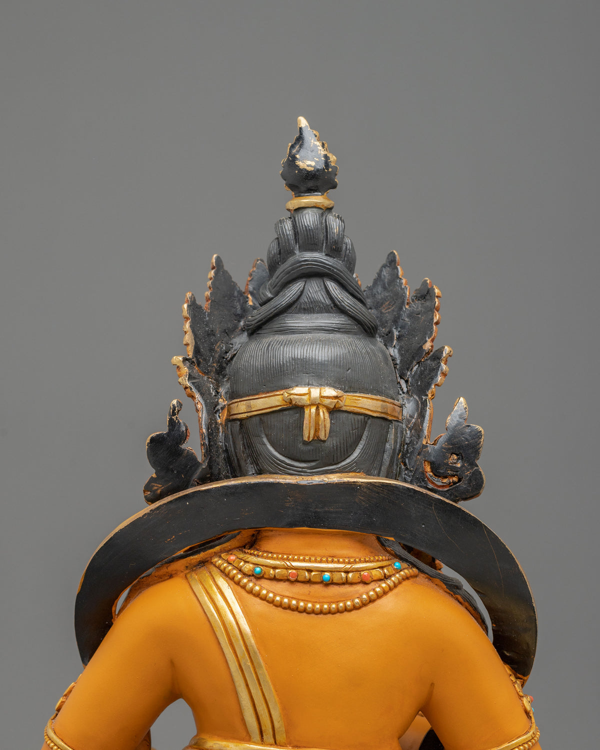 Unique Dzambhala Statue: 24K-Fire Gold Gilded on Copper