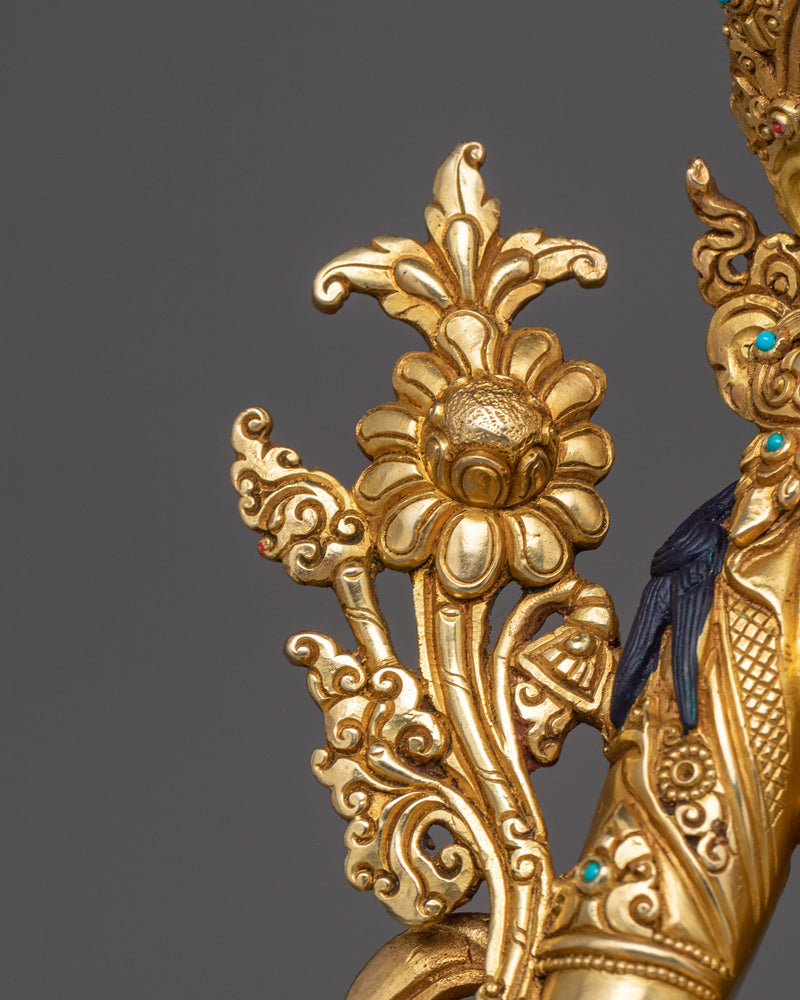 Tibetan Green Tara Idol | Traditional Artwork