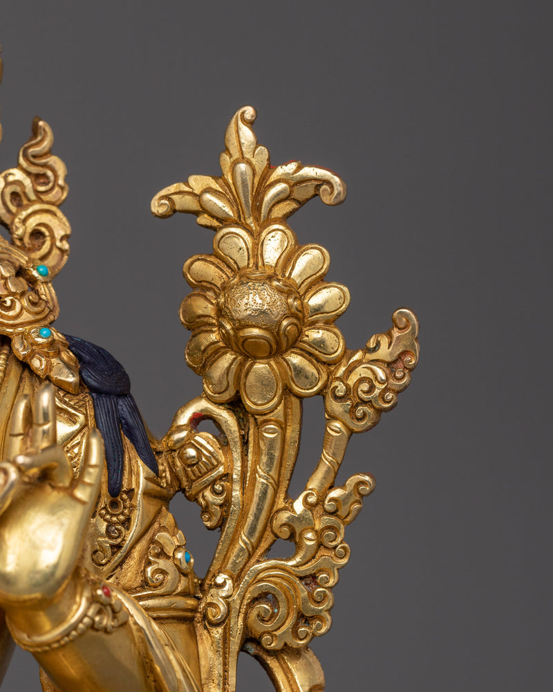 Tibetan Green Tara Idol | Traditional Artwork