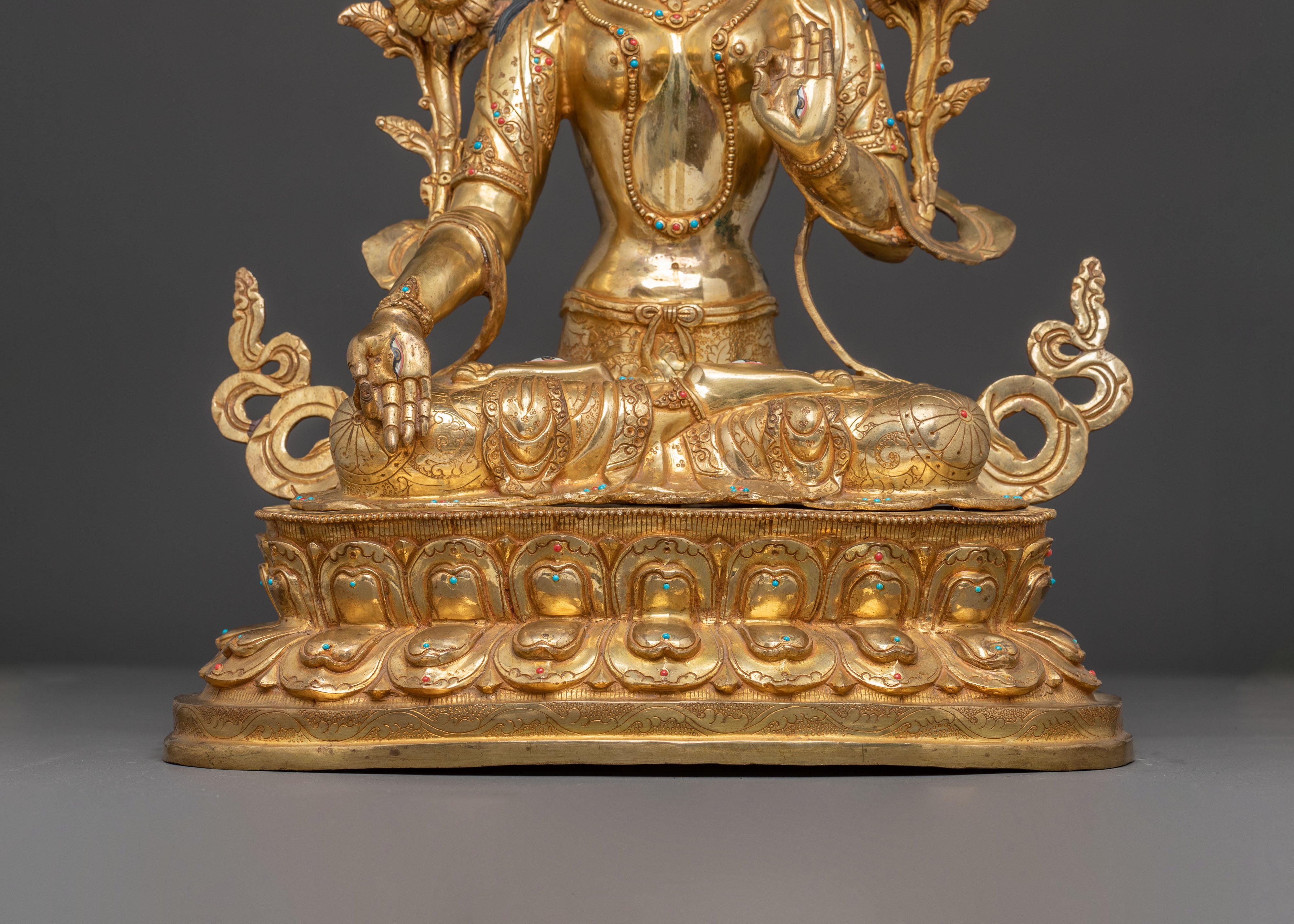 Seven-Eyed Deity White Tara Sculpture | Healing and Longevity Icon