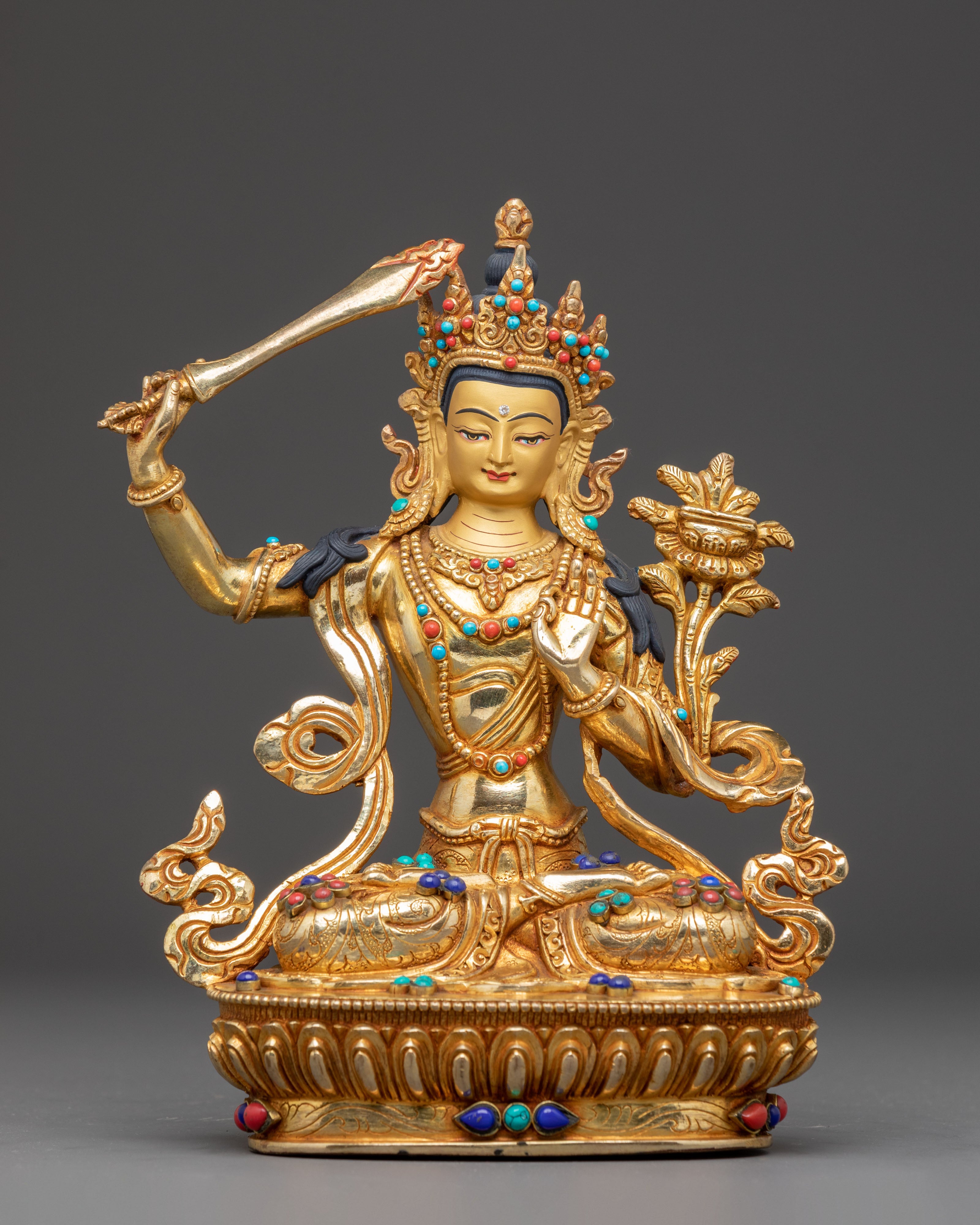 Statue of Wisdom Symbol Manjushri | Sculpture for Wisdom & Meditation