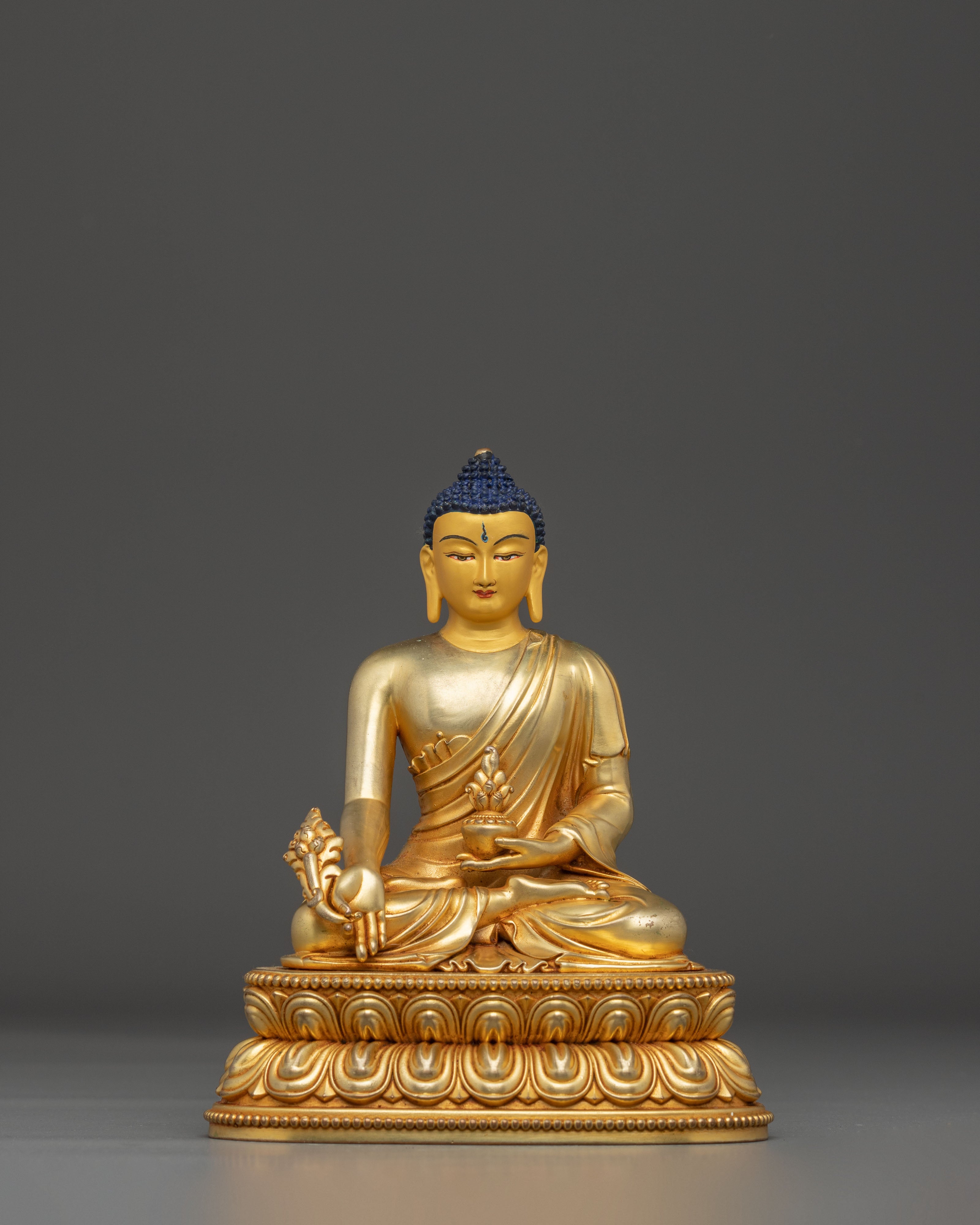 Medicine Buddha Statue for Spritual Healing | Gold Electro Plated Figurine