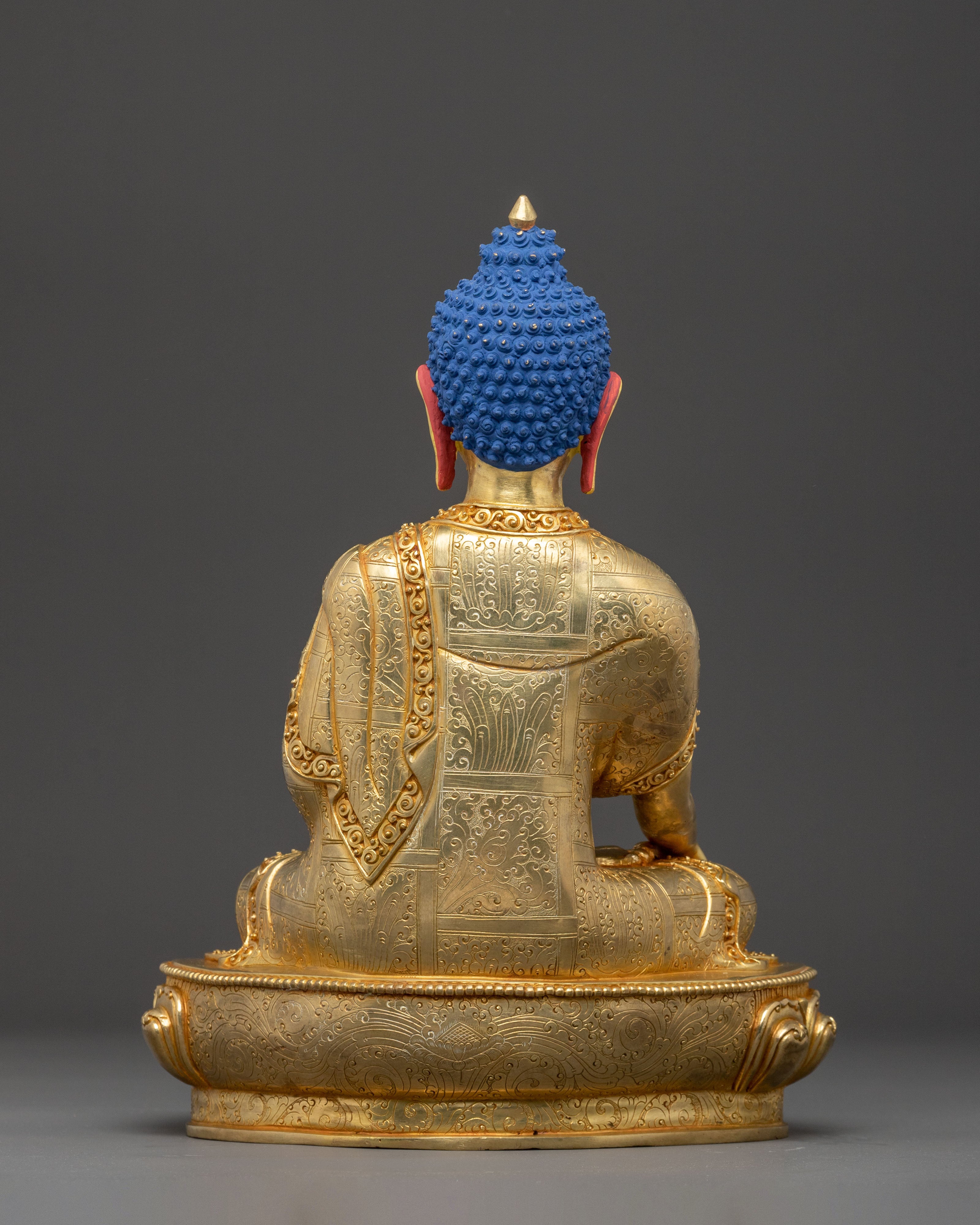 Traditional Copper Handmade Statue of Buddha Shakyamuni | Home Decor
