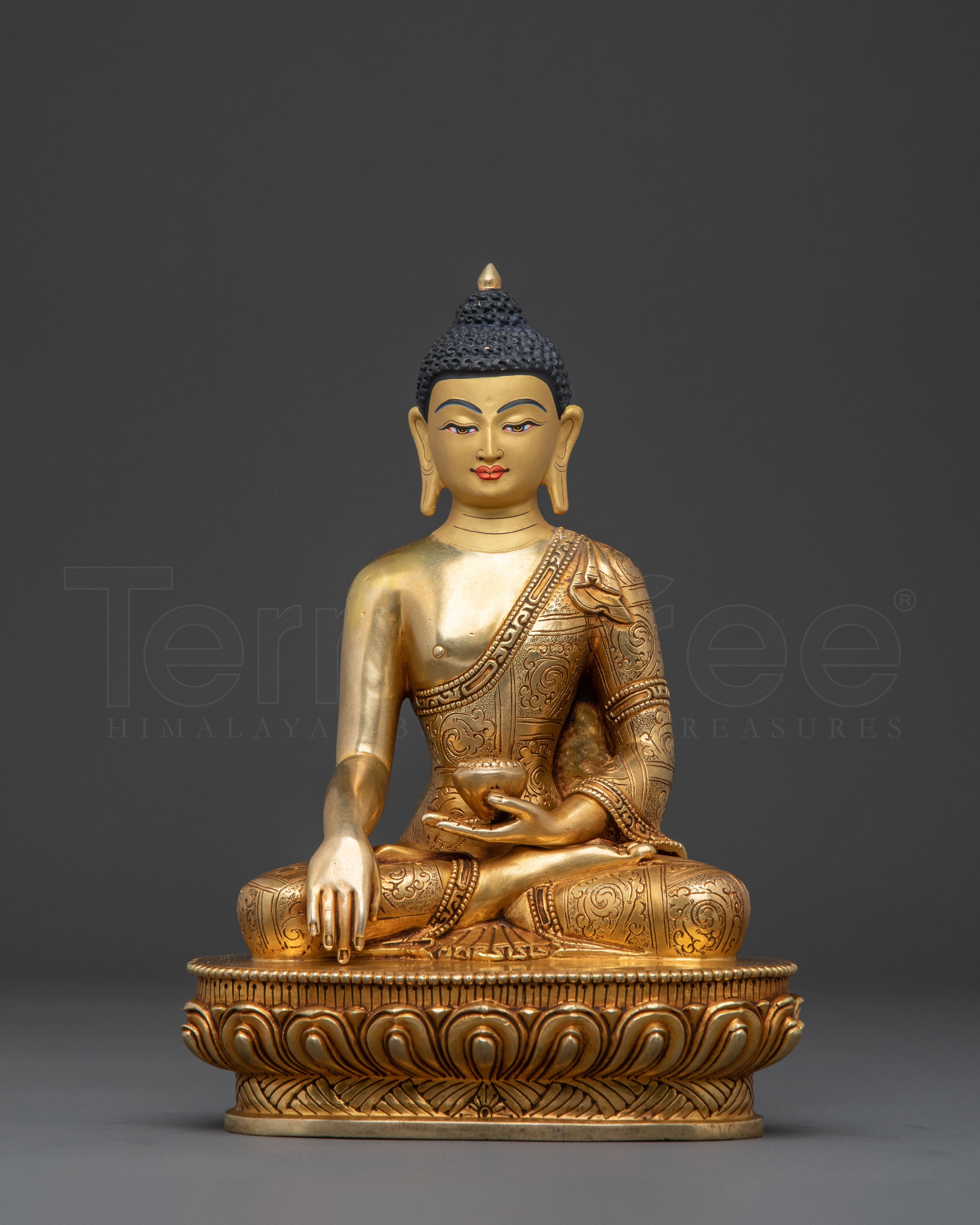 Shakyamuni Buddha Statue with Acrylic Painting – Handcrafted in Nepal