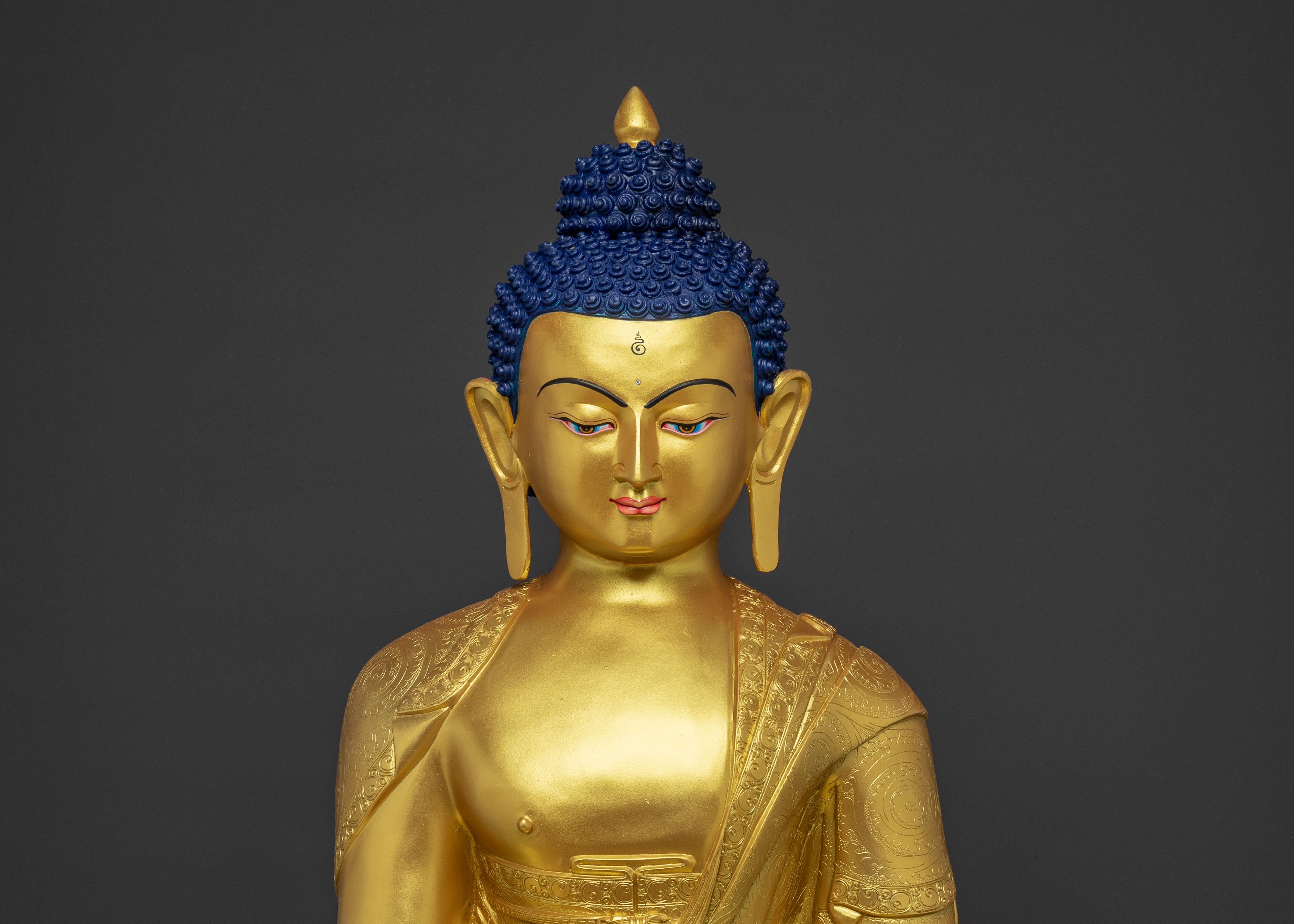 Golden Shakyamuni Buddha Peaceful Statue