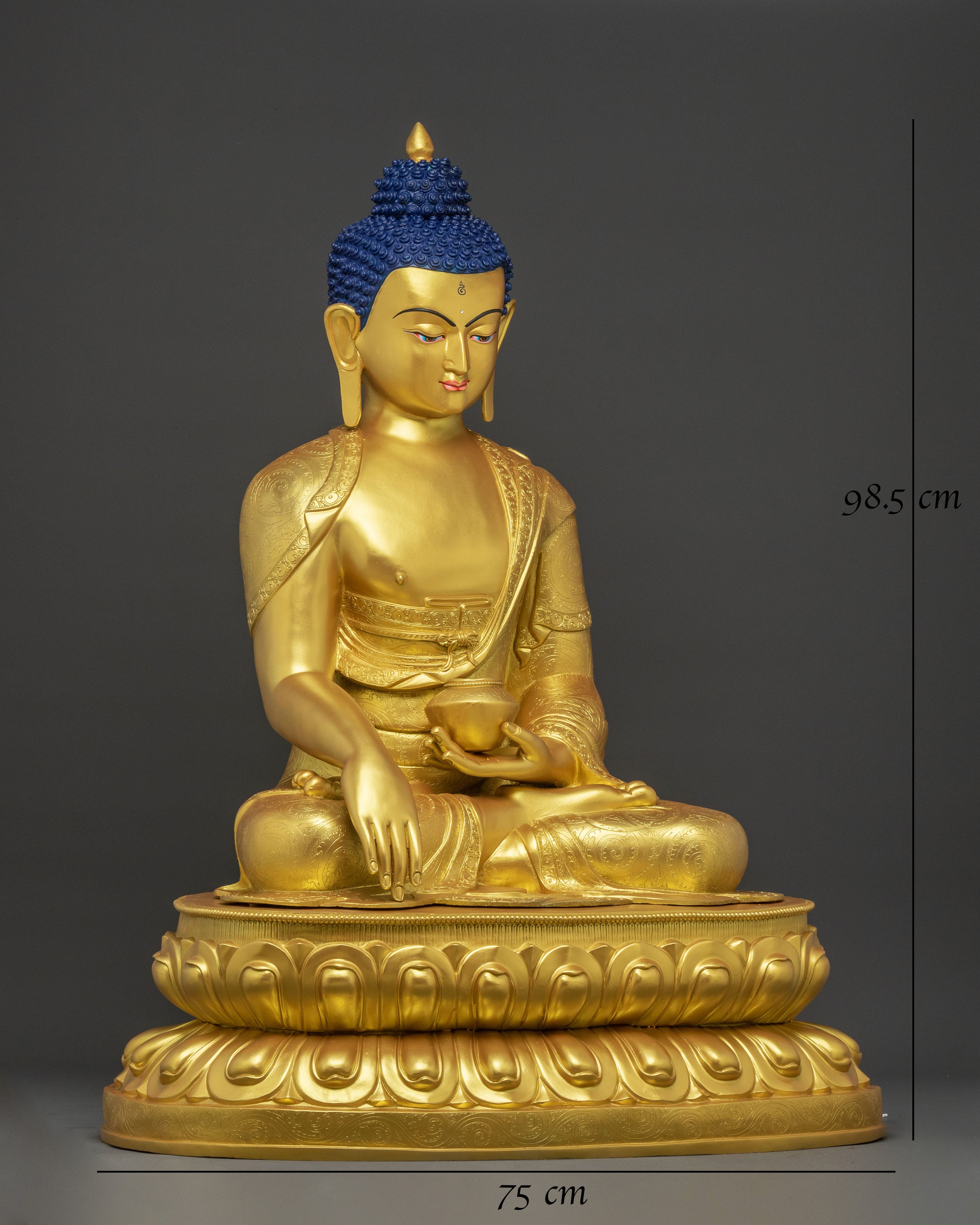 Golden Shakyamuni Buddha Peaceful Statue