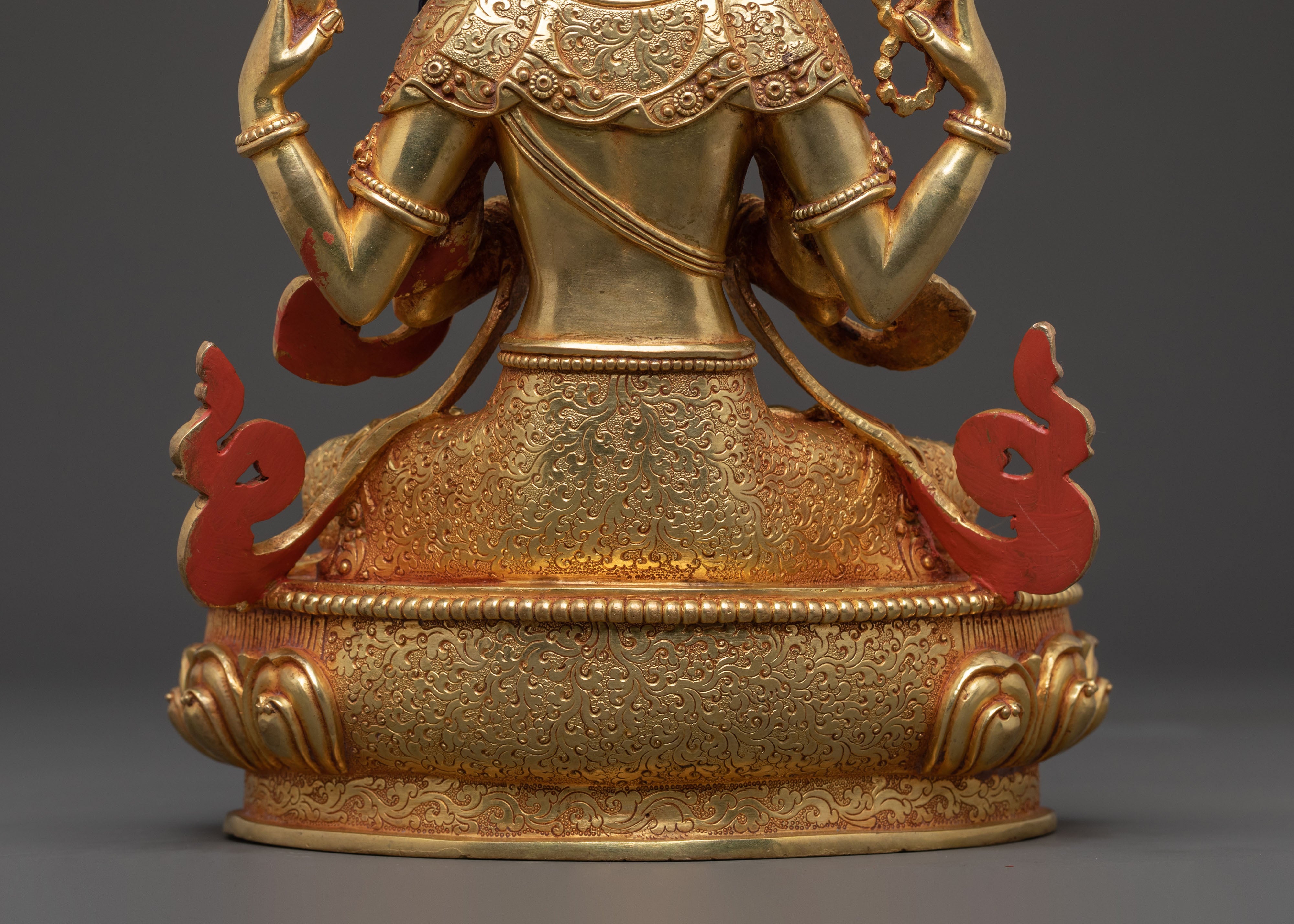 Boundless Compassion Chenrezig Statue | Hand-Gilded Copper