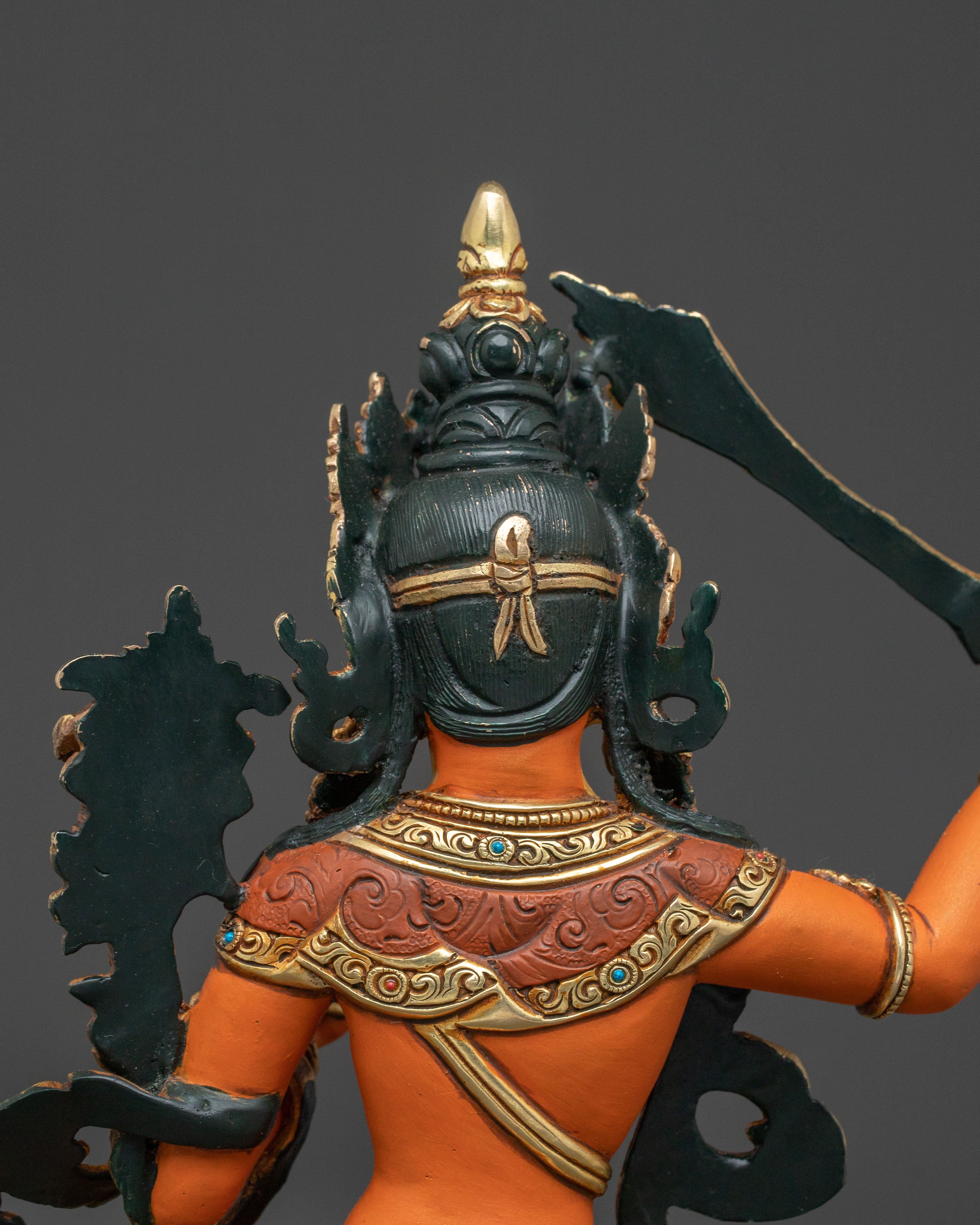 Manjushri Spiritual Statue | 24k Gold Gilded Serenity