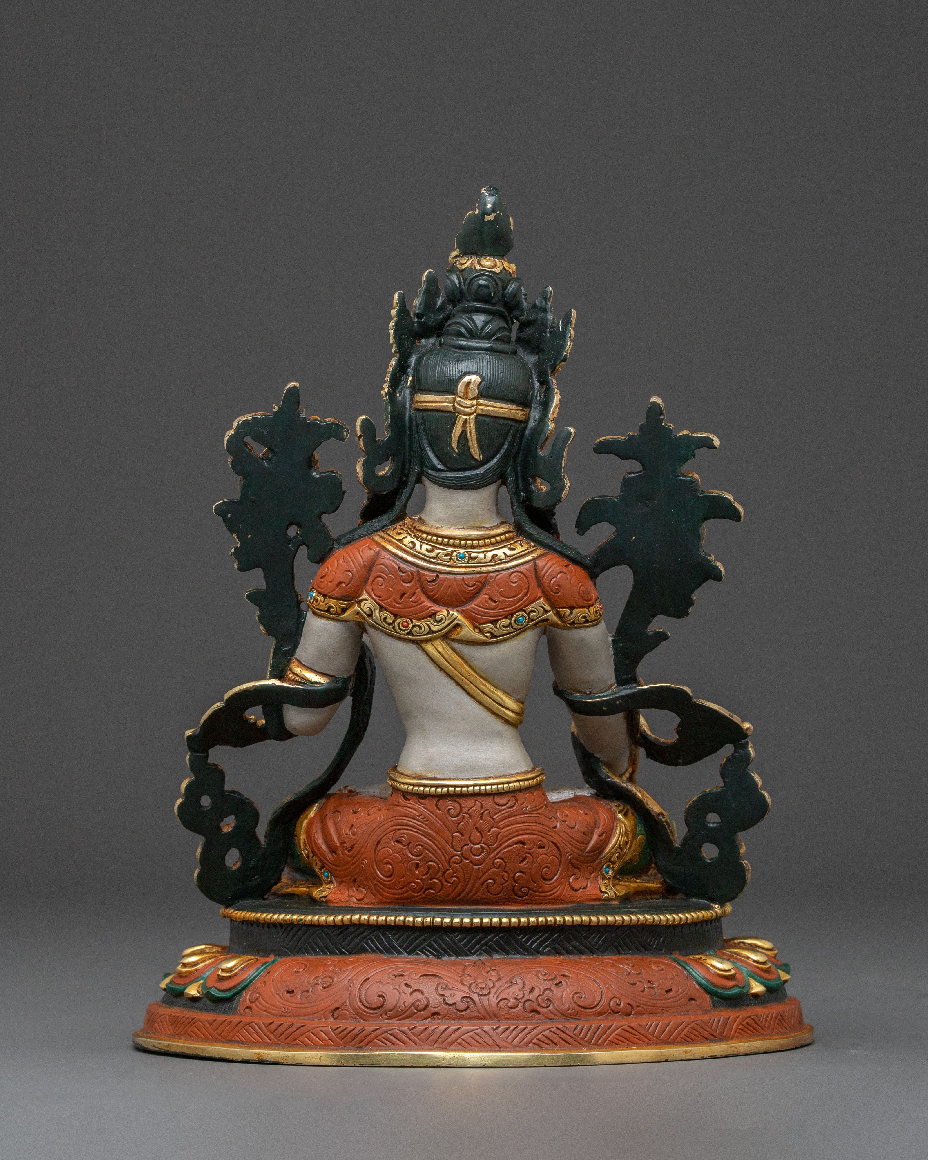 White Tara Statue | Golden Compassion Deity