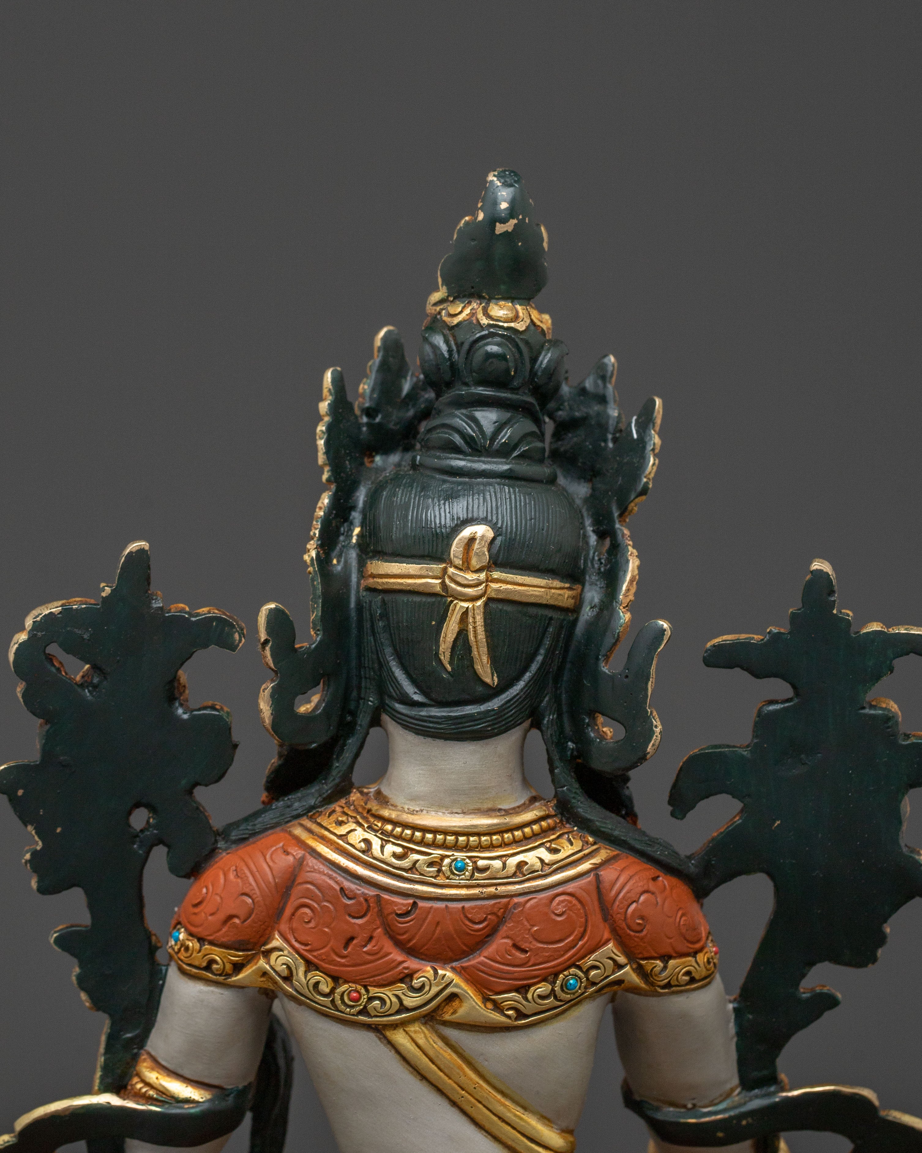 White Tara Statue | Golden Compassion Deity