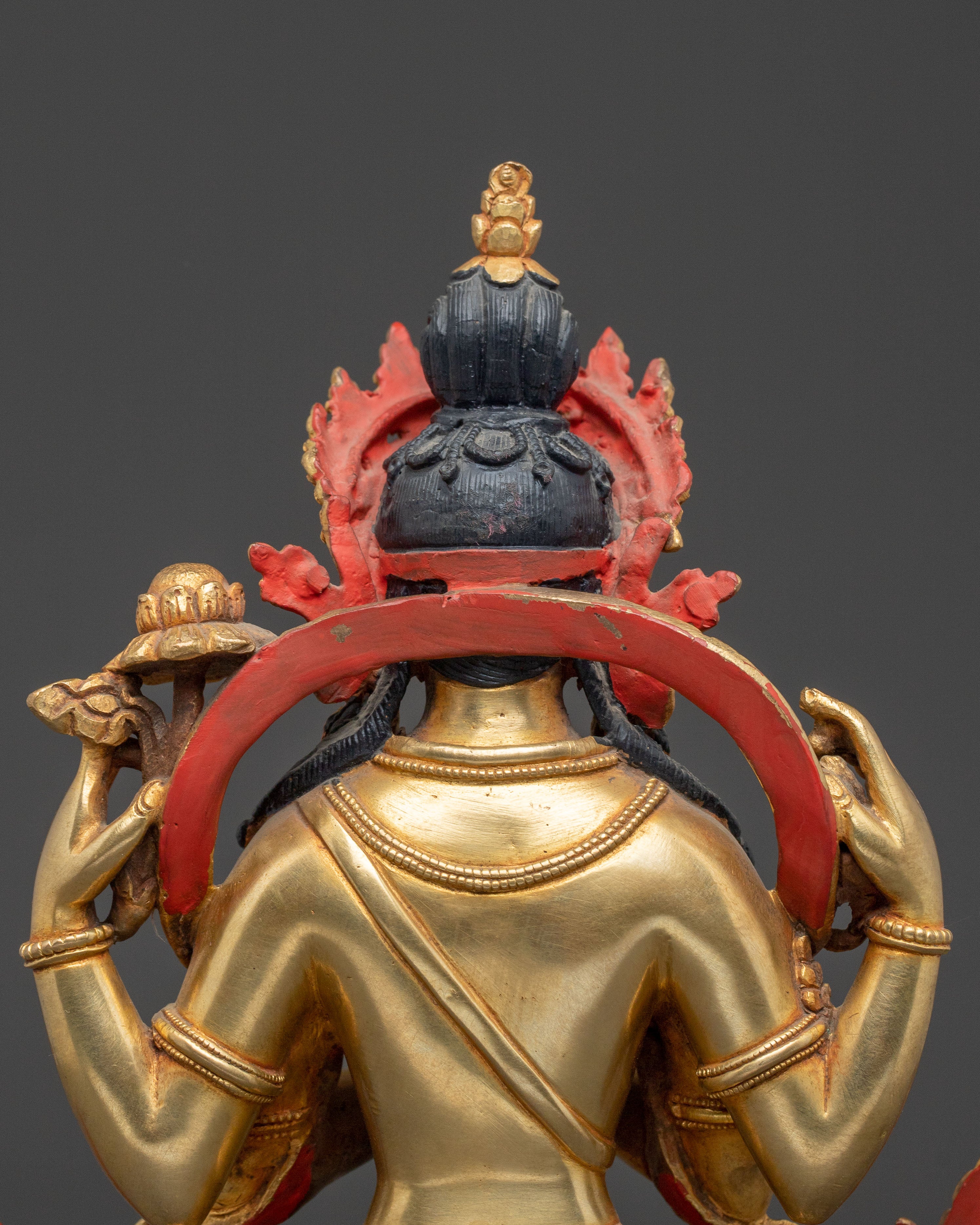 Chenrezig 24k Gold Gilded Statue | Meditational Decor