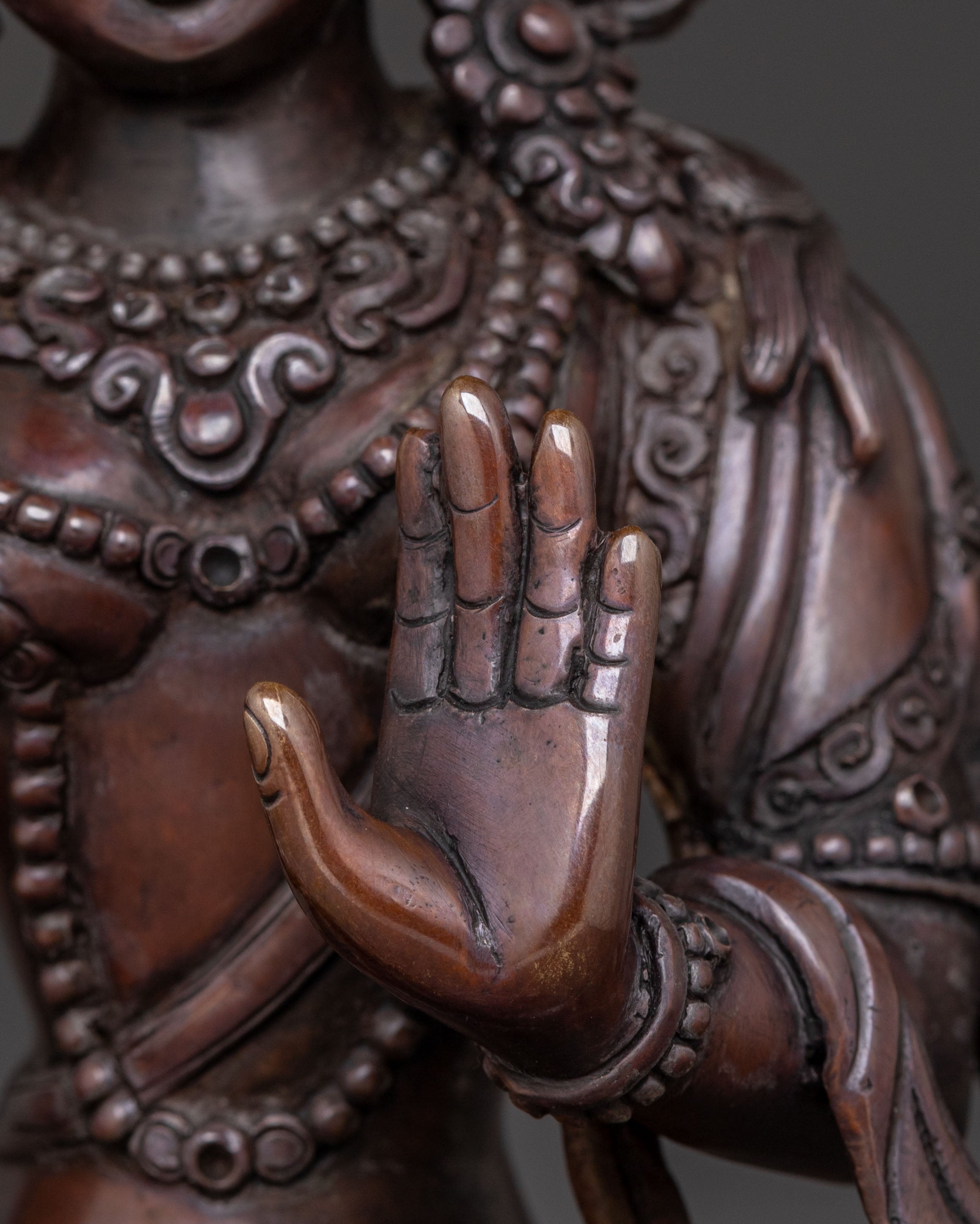 Laxmi Spiritual Goddess Statue - Oxidized Copper