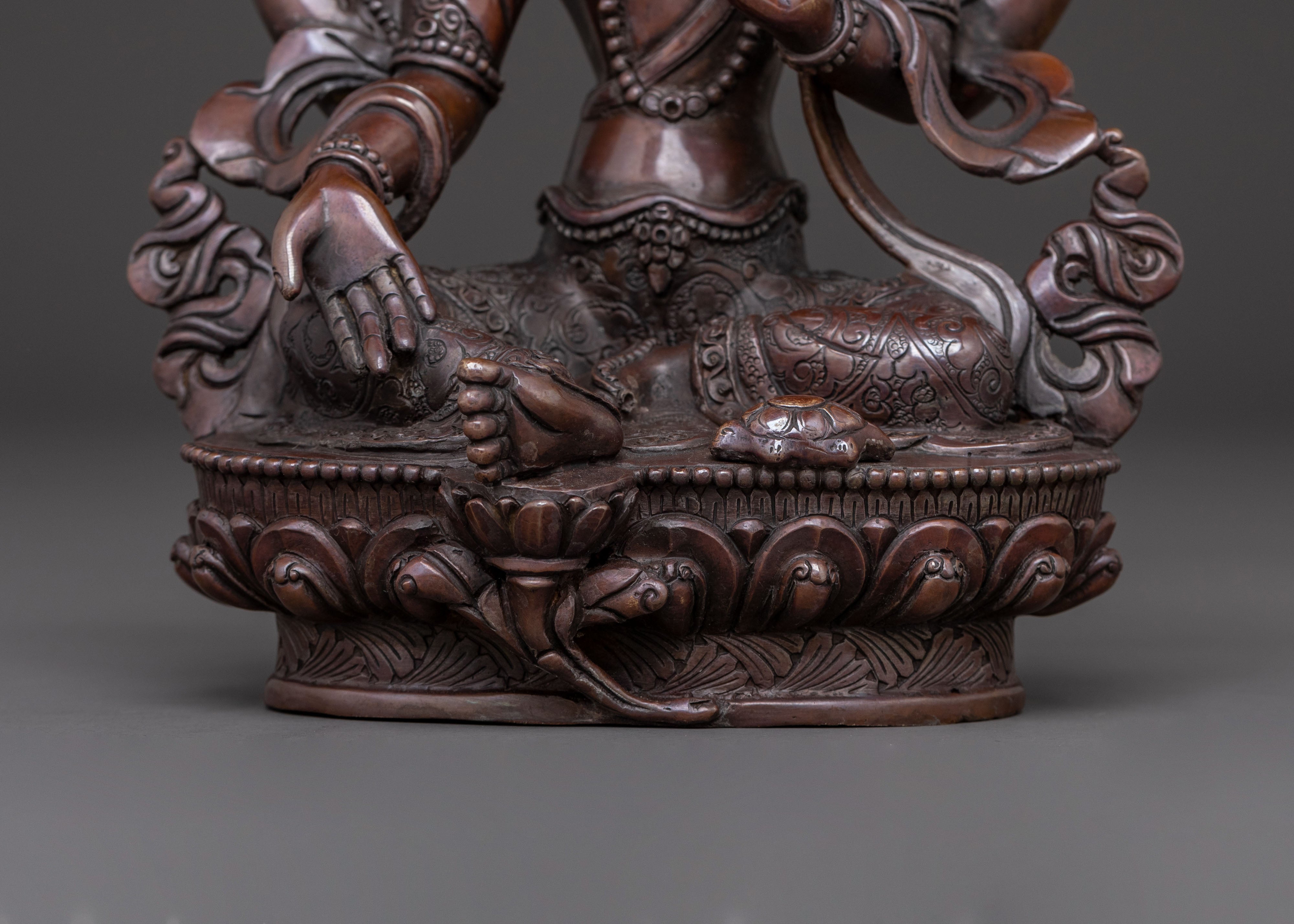 Laxmi Spiritual Goddess Statue - Oxidized Copper