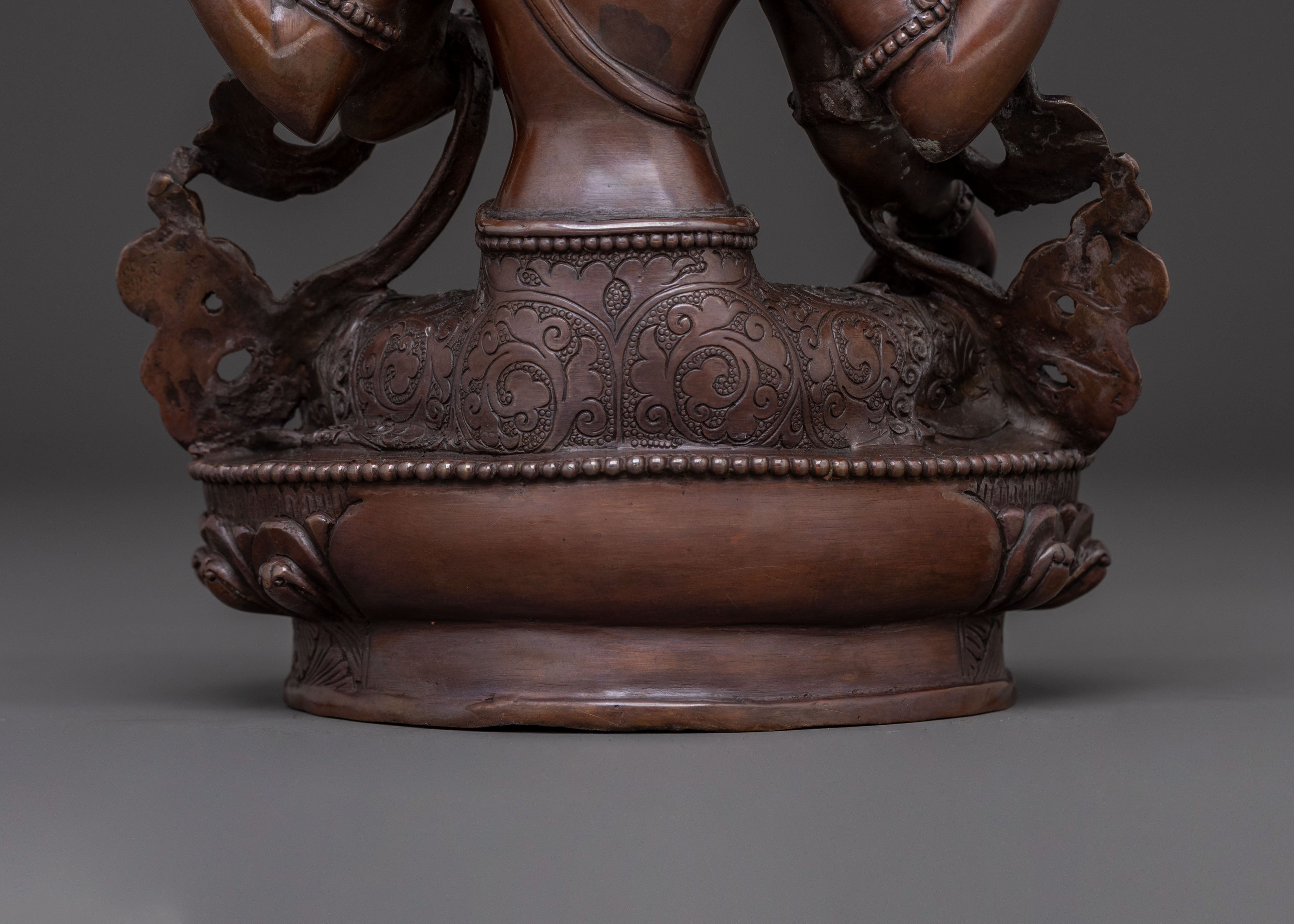 Laxmi Spiritual Goddess Statue - Oxidized Copper