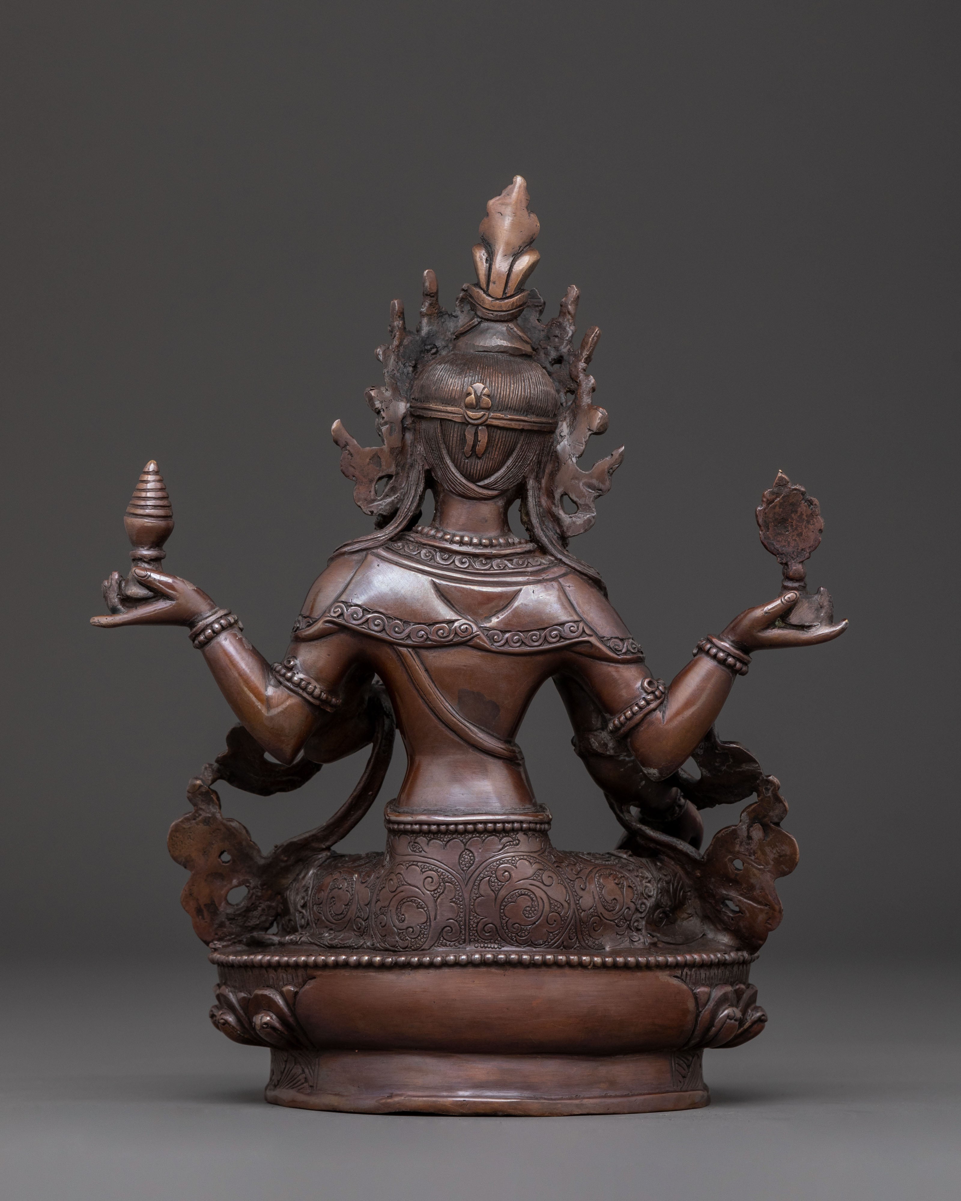 Laxmi Spiritual Goddess Statue - Oxidized Copper