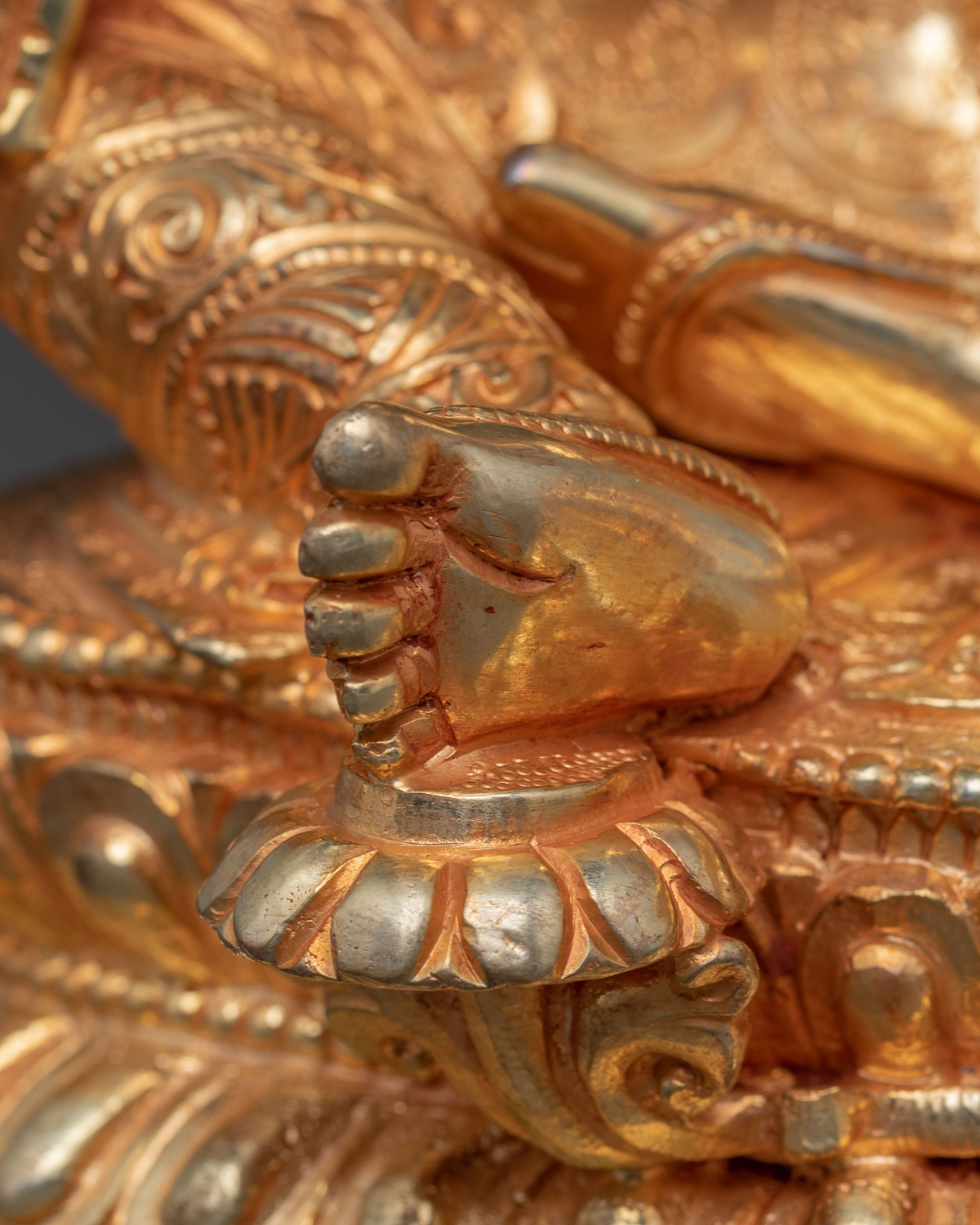 Green Tara Handcrafted Spiritual Statue - 24K Gold Gilded Artistry