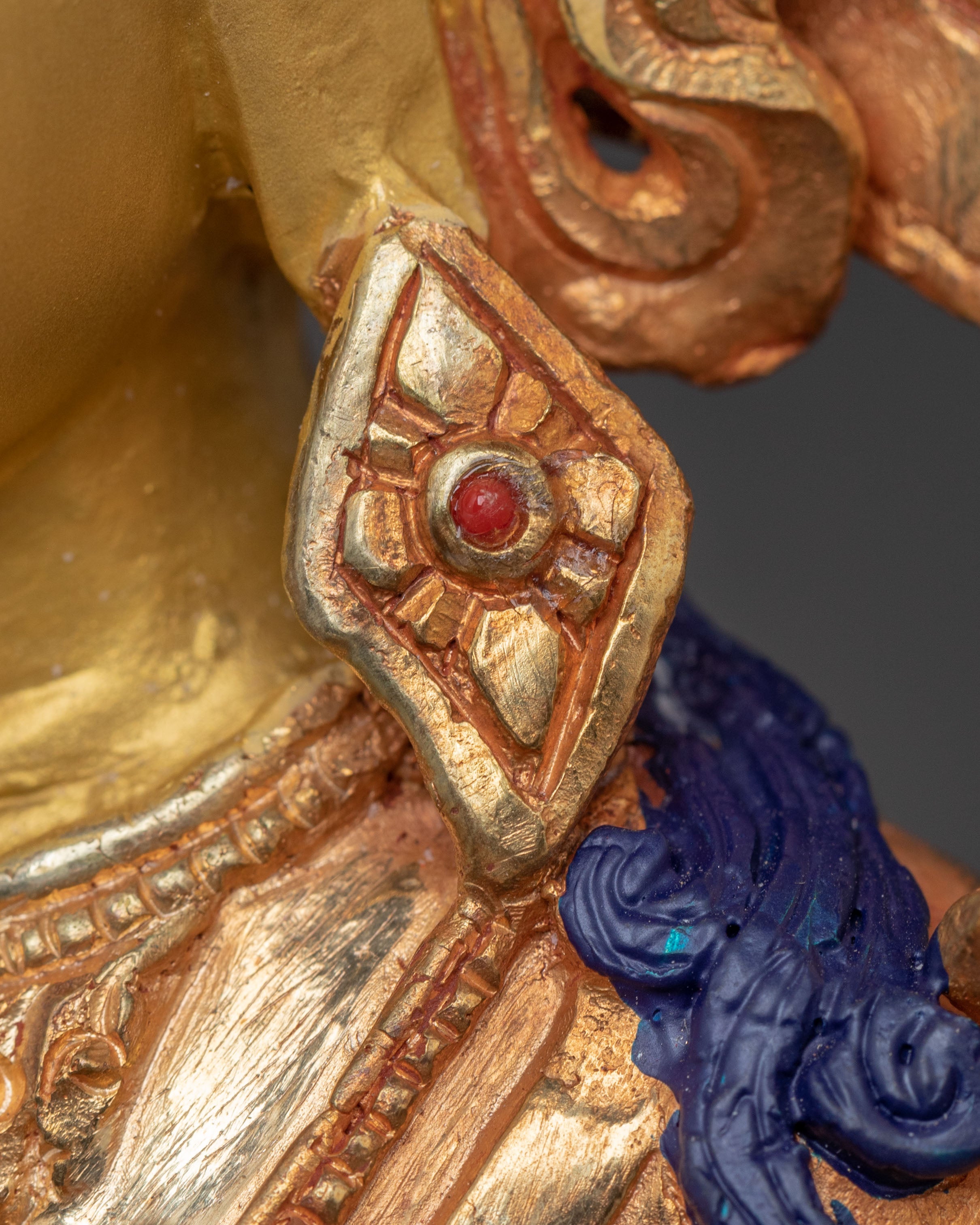 Green Tara Handcrafted Spiritual Statue - 24K Gold Gilded Artistry