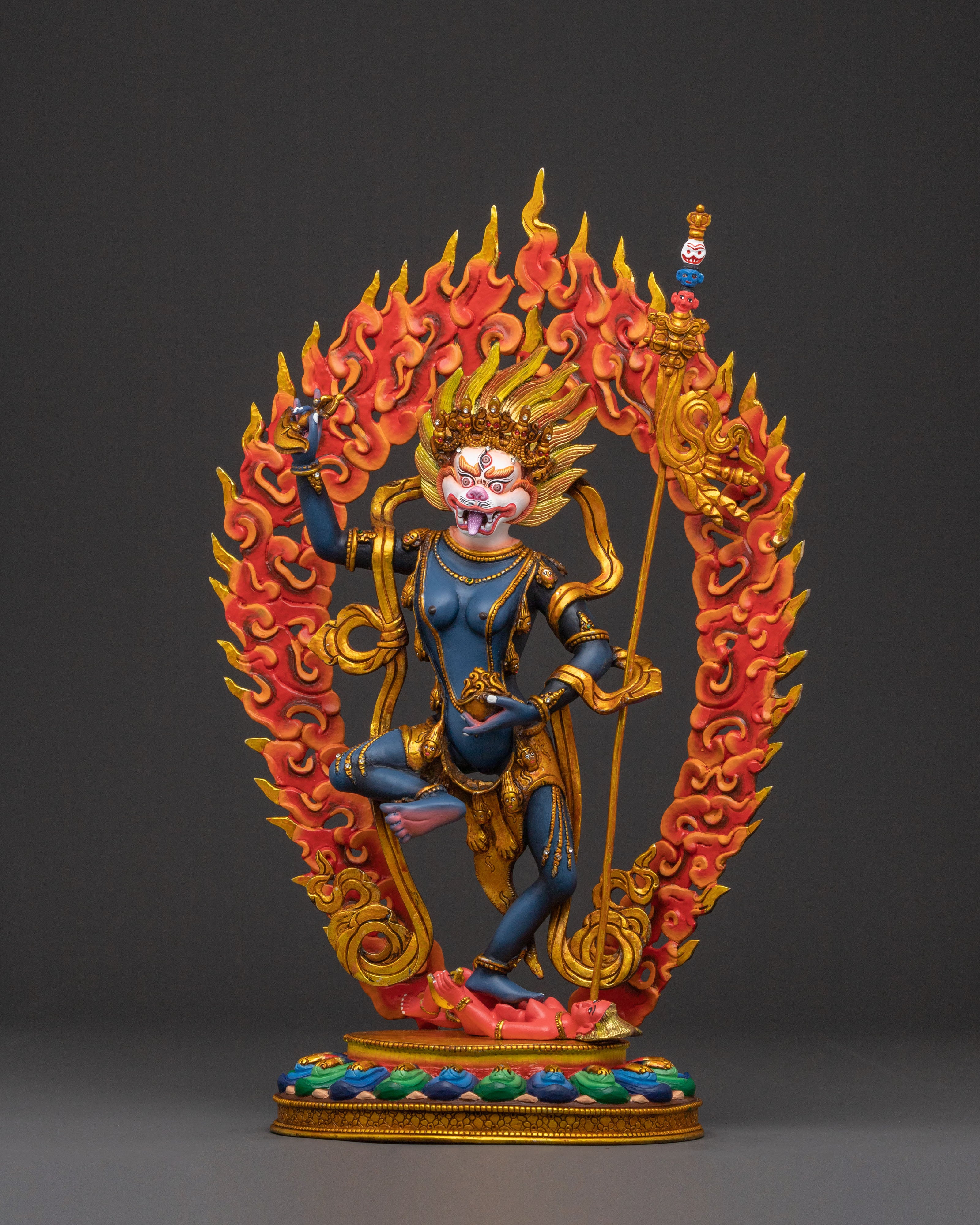 Simhamukha Wrathful Deity Statue | Spiritual Figure