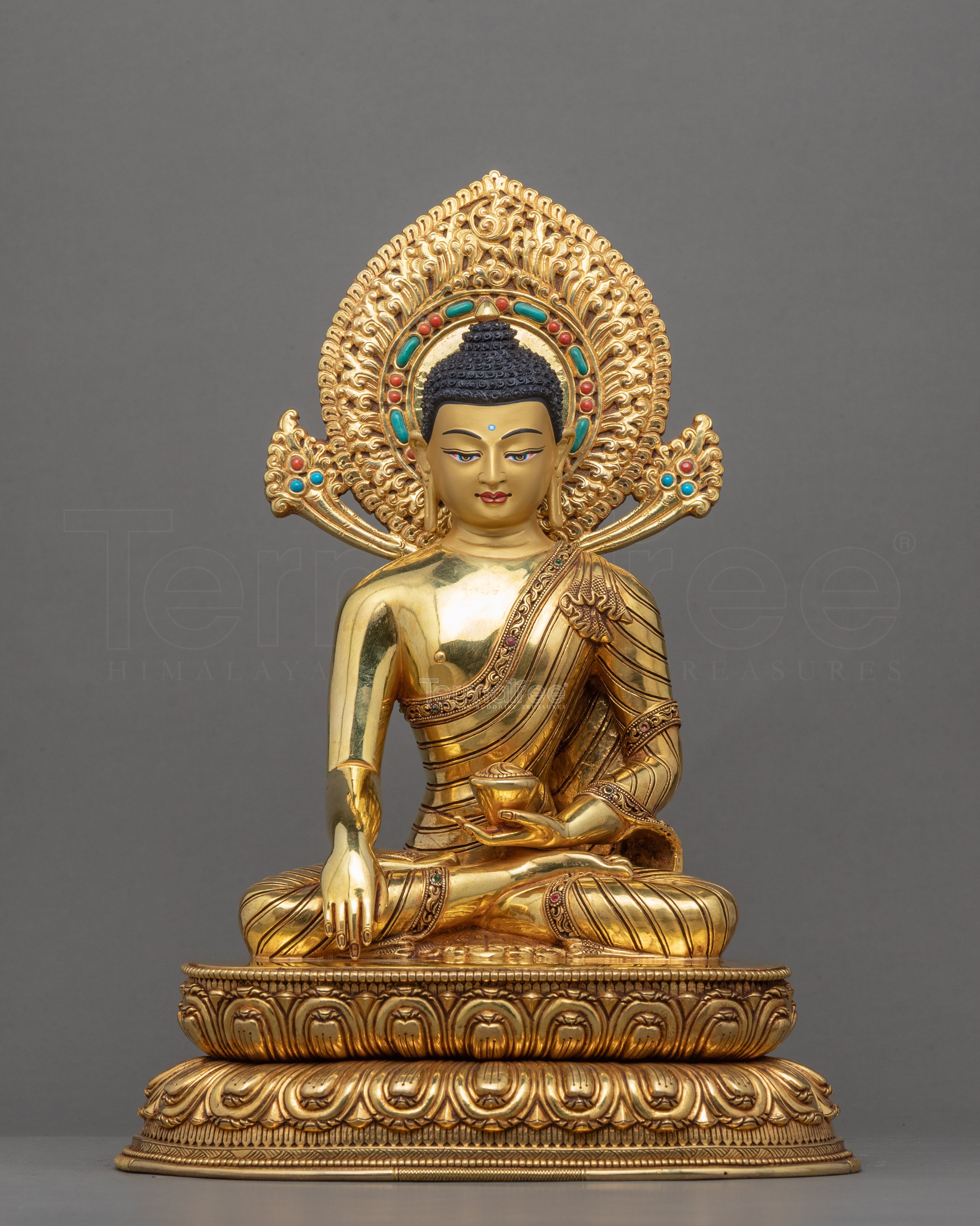Traditional Statue For Shakyamuni Buddha Lotus Therapy | Himalayan Buddhist Art - Termatree