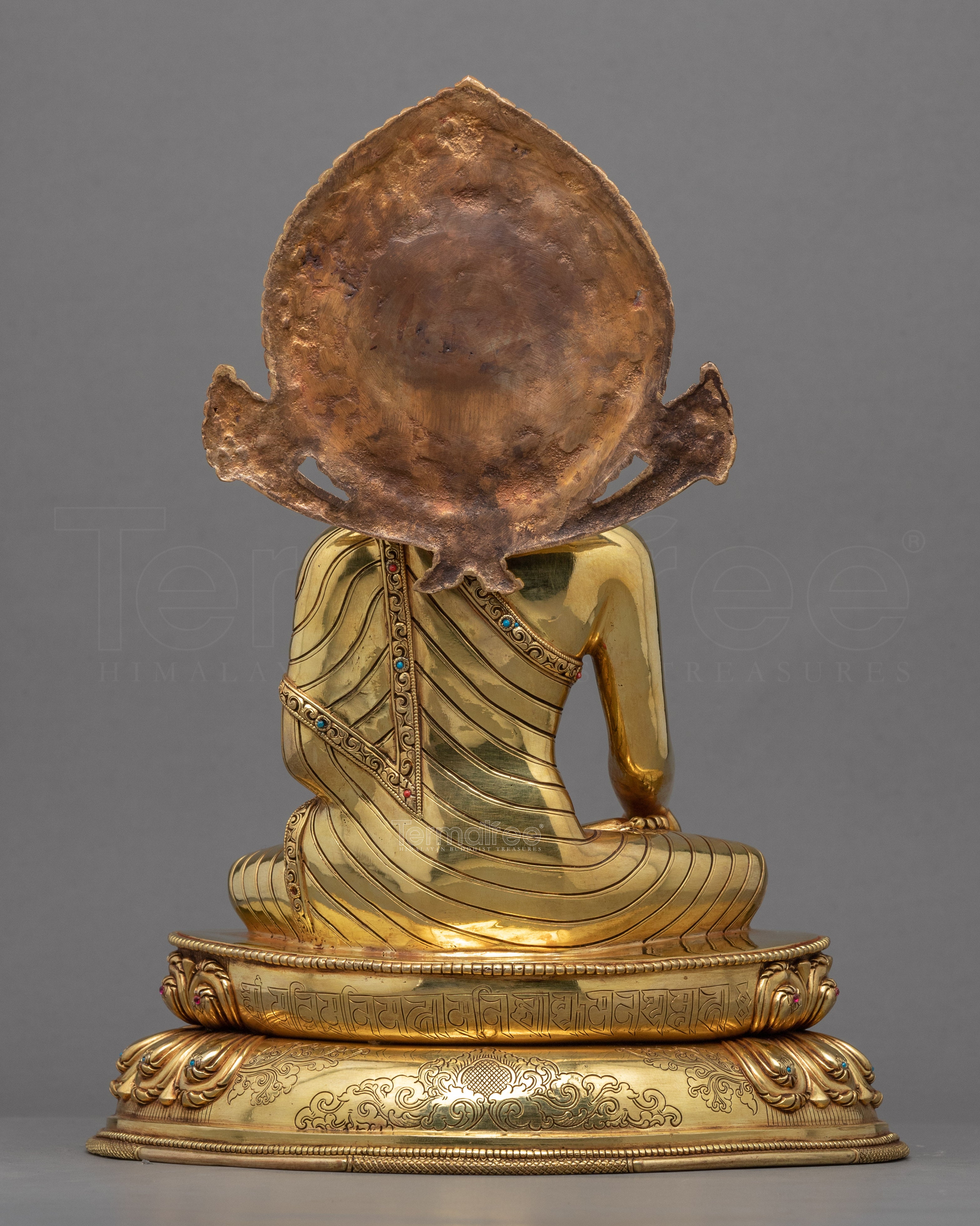 Seated Shakyamuni Buddha In Lotus Statue | Tibetan Art Plated with Gold - Termatree