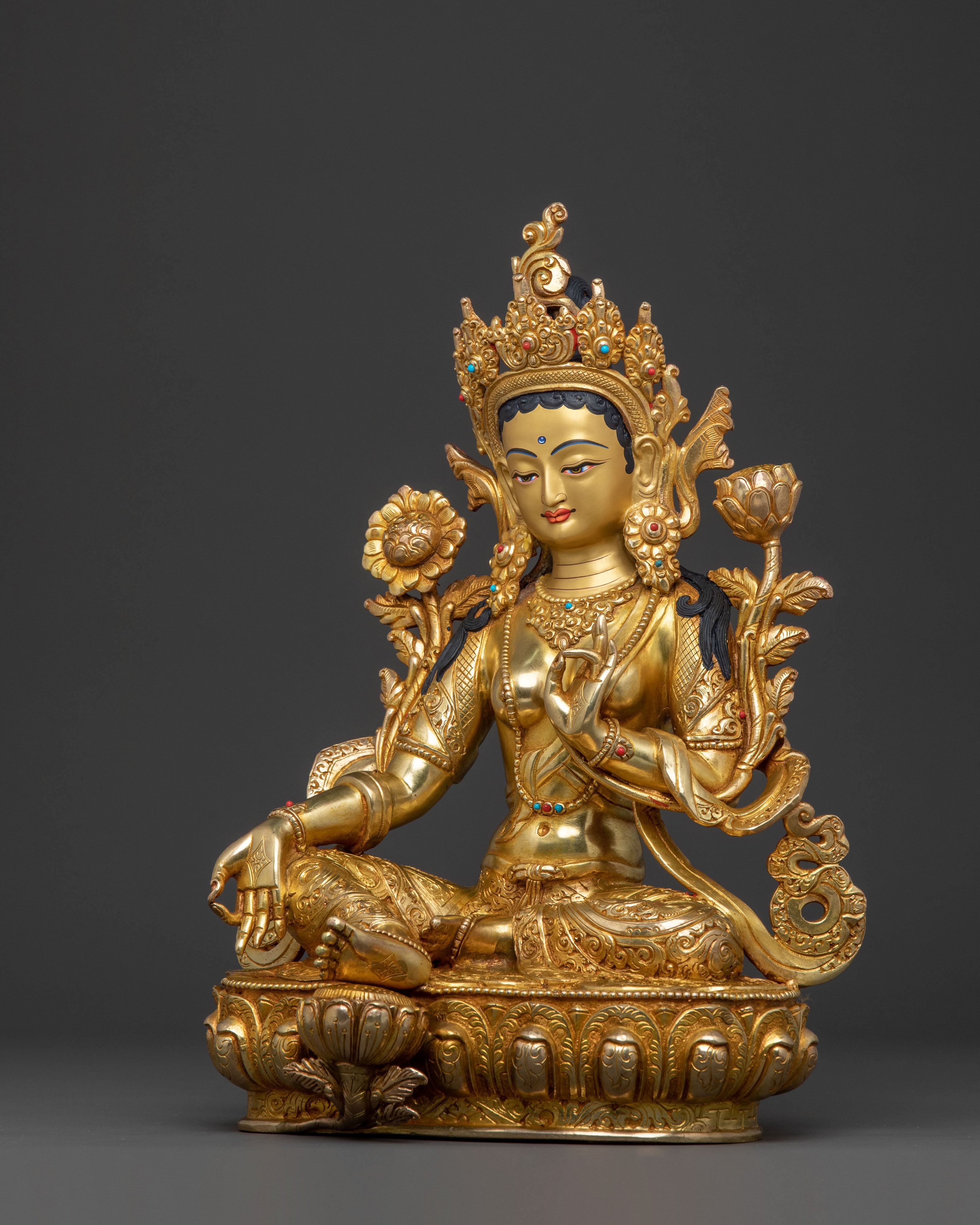 Green Tara Buddhist Statue | Sacred Figure