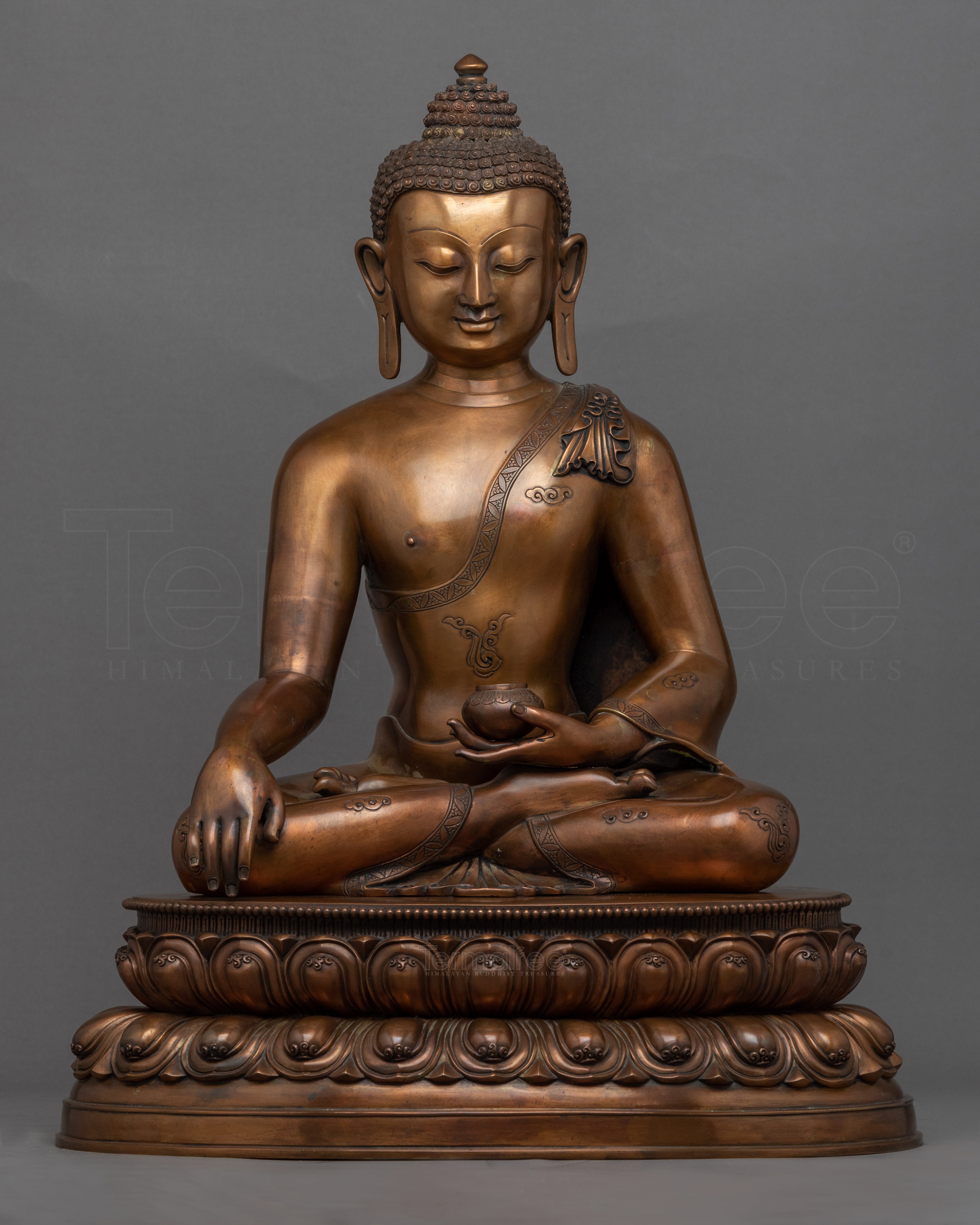 Hand-Carved Shakyamuni Buddha Garden Fountain Statue | Traditional Buddhist Art - Termatree