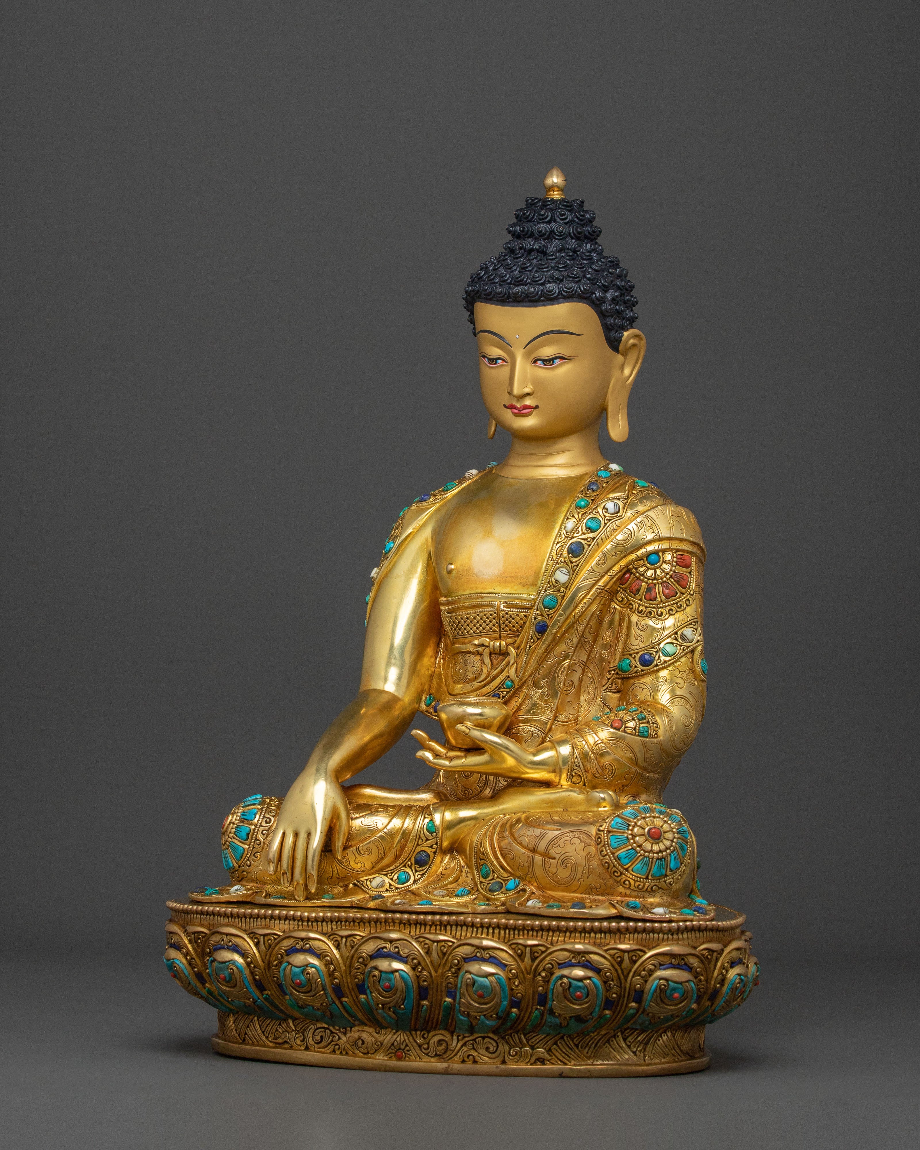 Shakyamuni Buddha Golden Dharma Statue | Enlightened Master of Wisdom