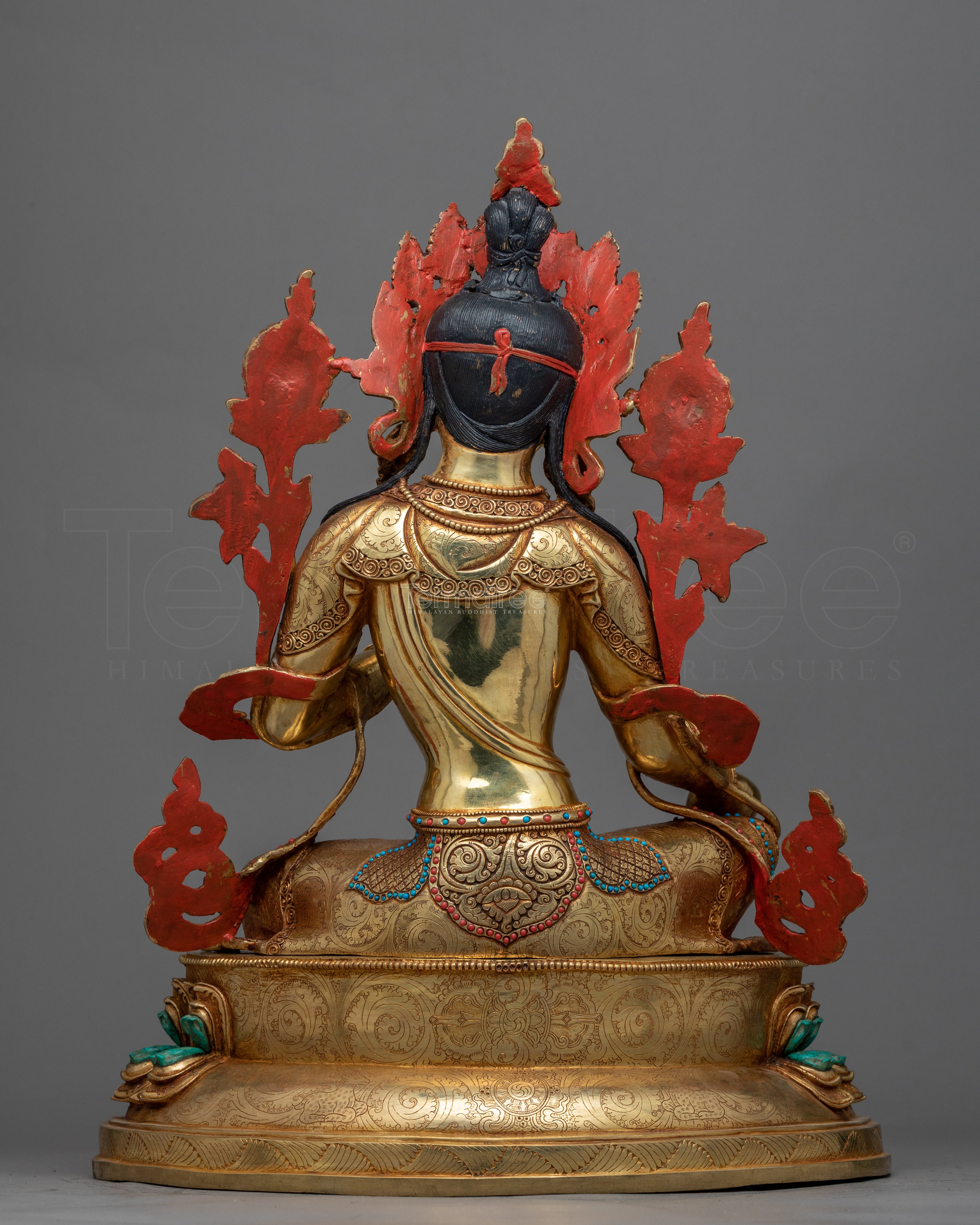 Gold-Gilded Statue For Green Tara Benefits | Buddhist Deity Figurine For Ritual - Termatree