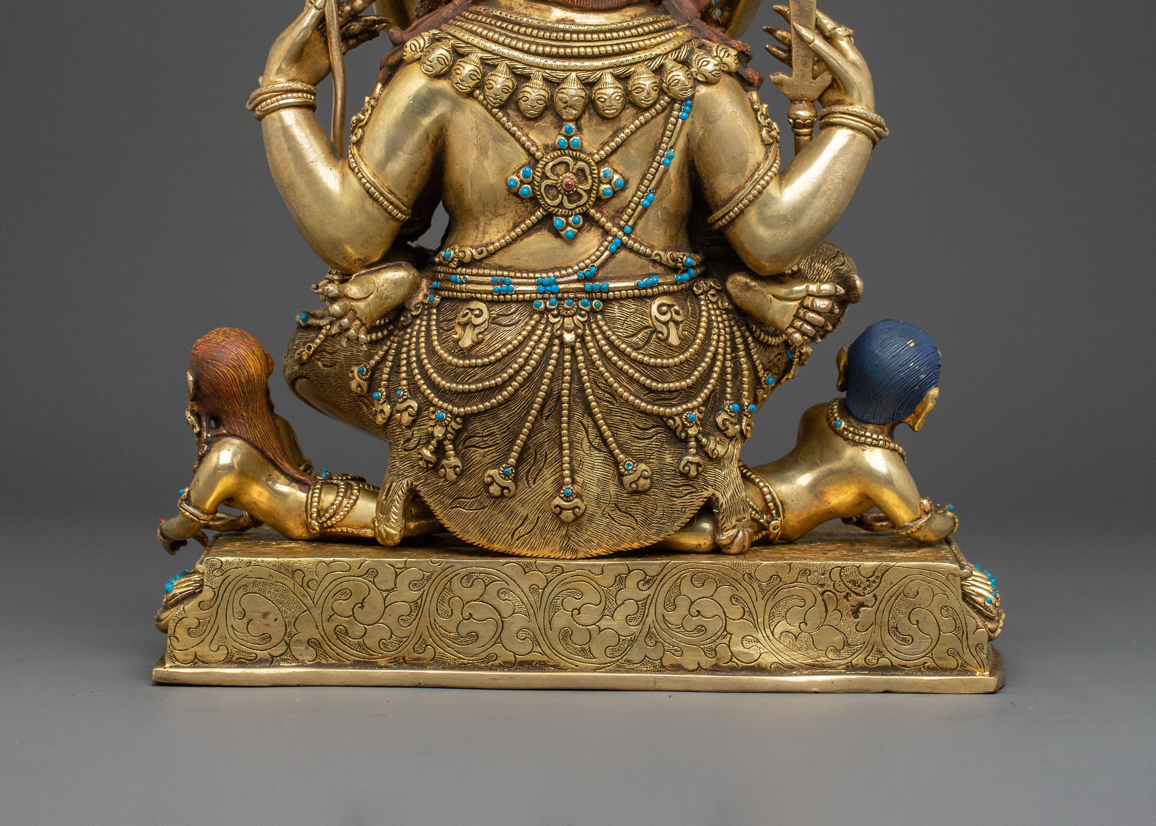 Chaturbhuja Mahakala Statue with Consort | Wrathful Protector