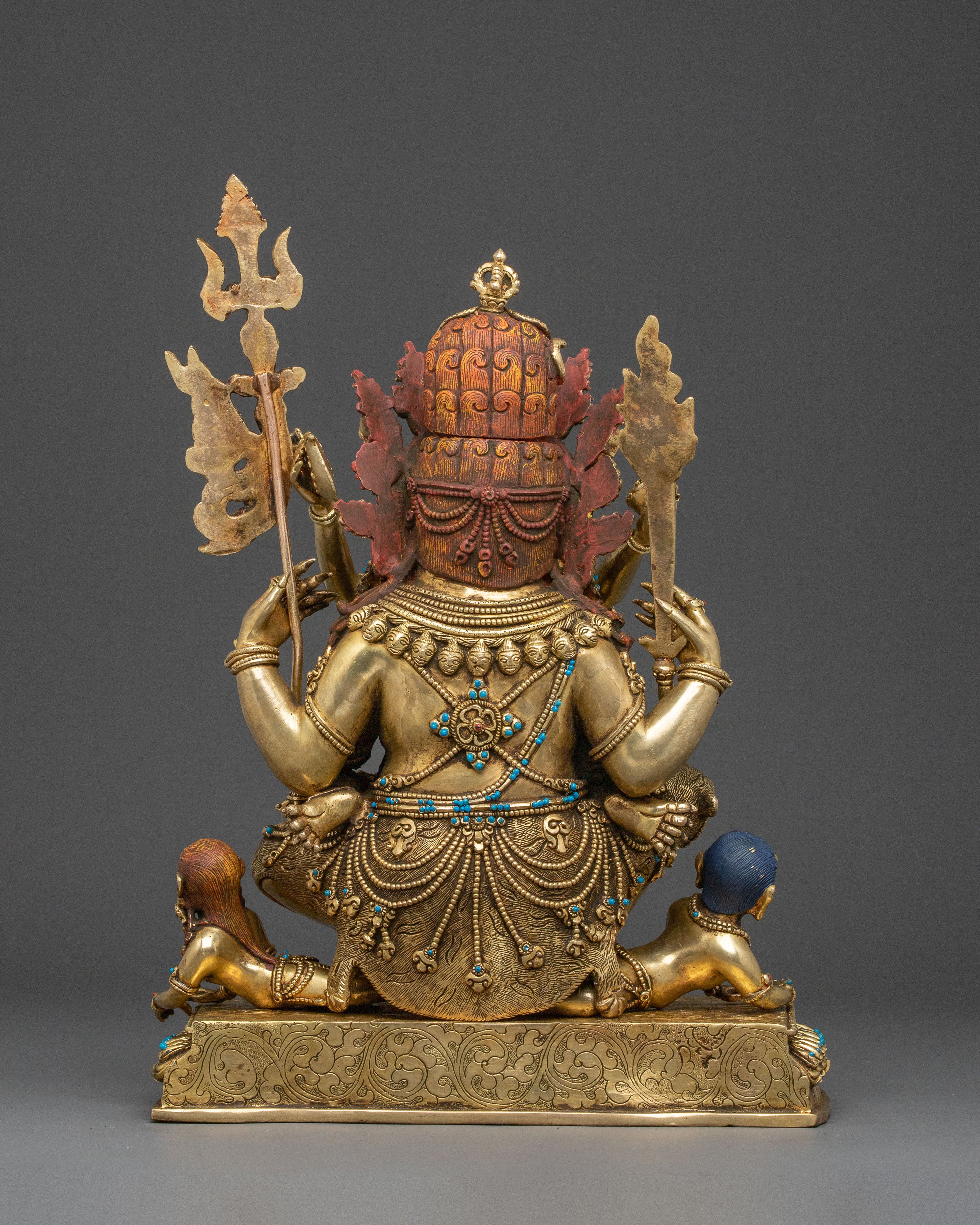 Chaturbhuja Mahakala Statue with Consort | Wrathful Protector