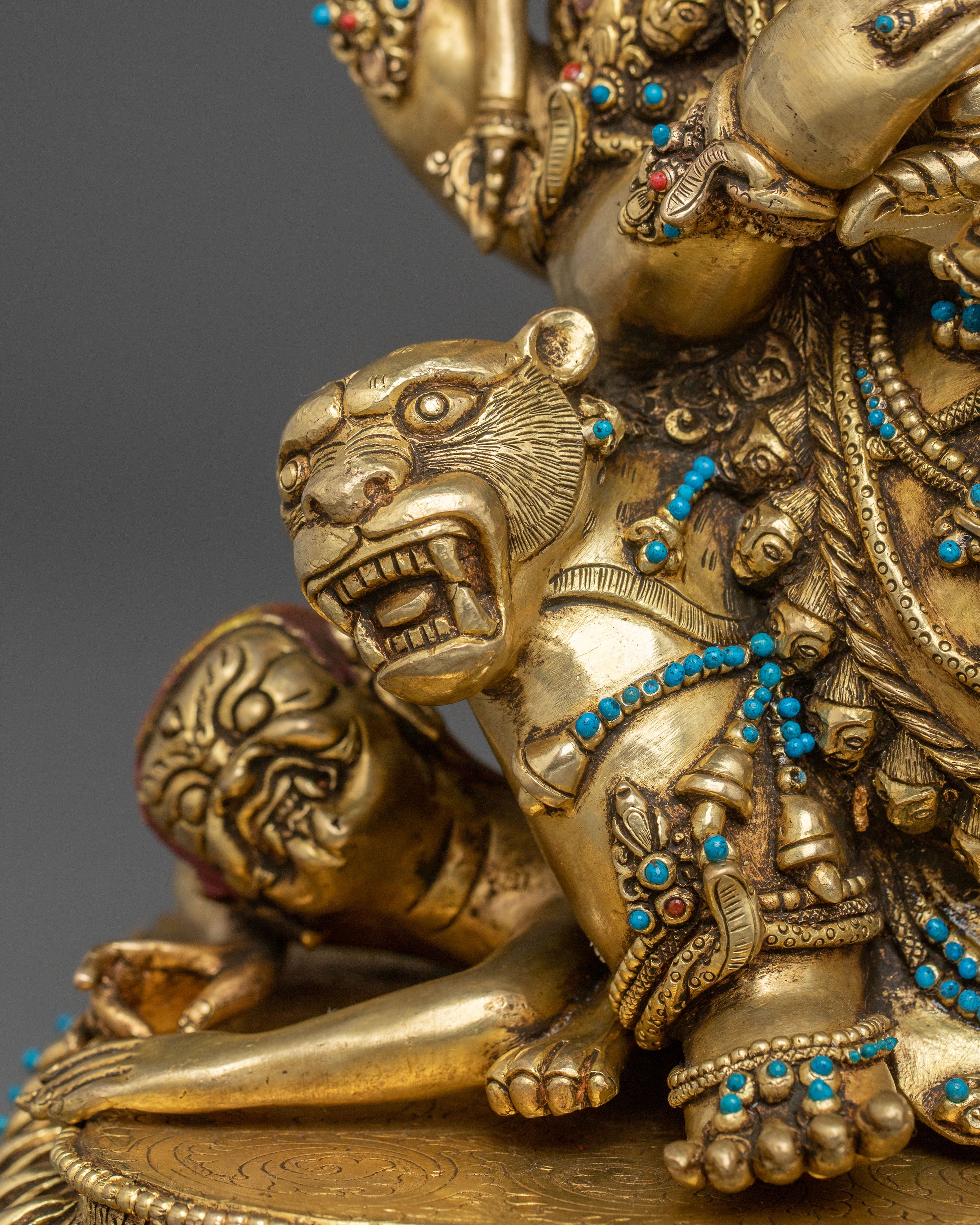 Chaturbhuja Mahakala: 24K Gold Gilded Protector