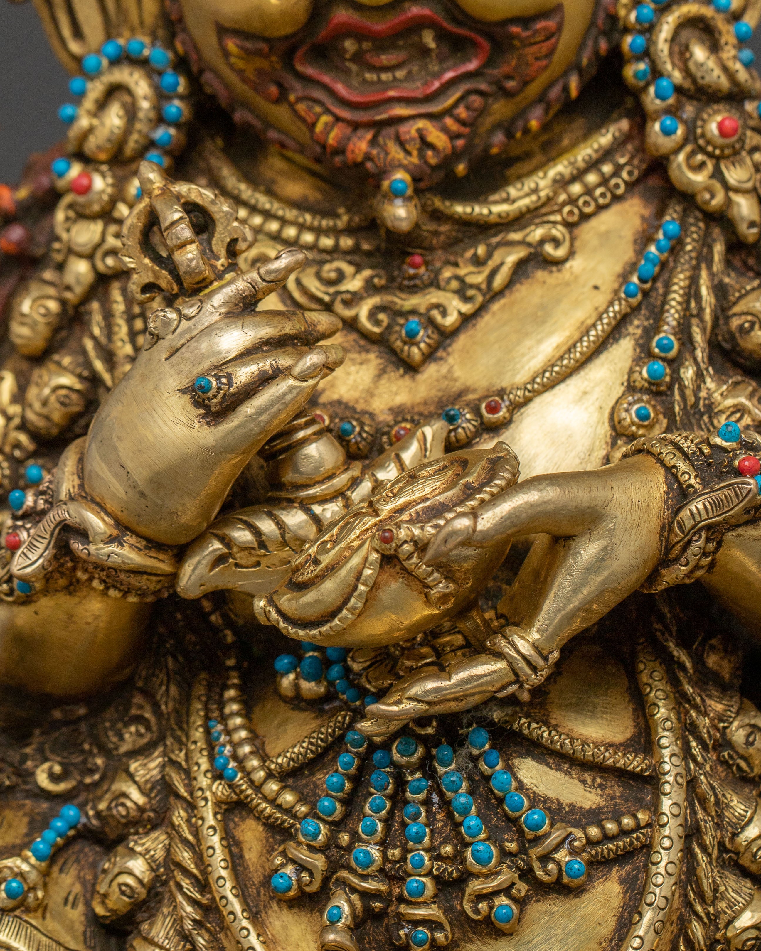 Chaturbhuja Mahakala: 24K Gold Gilded Protector