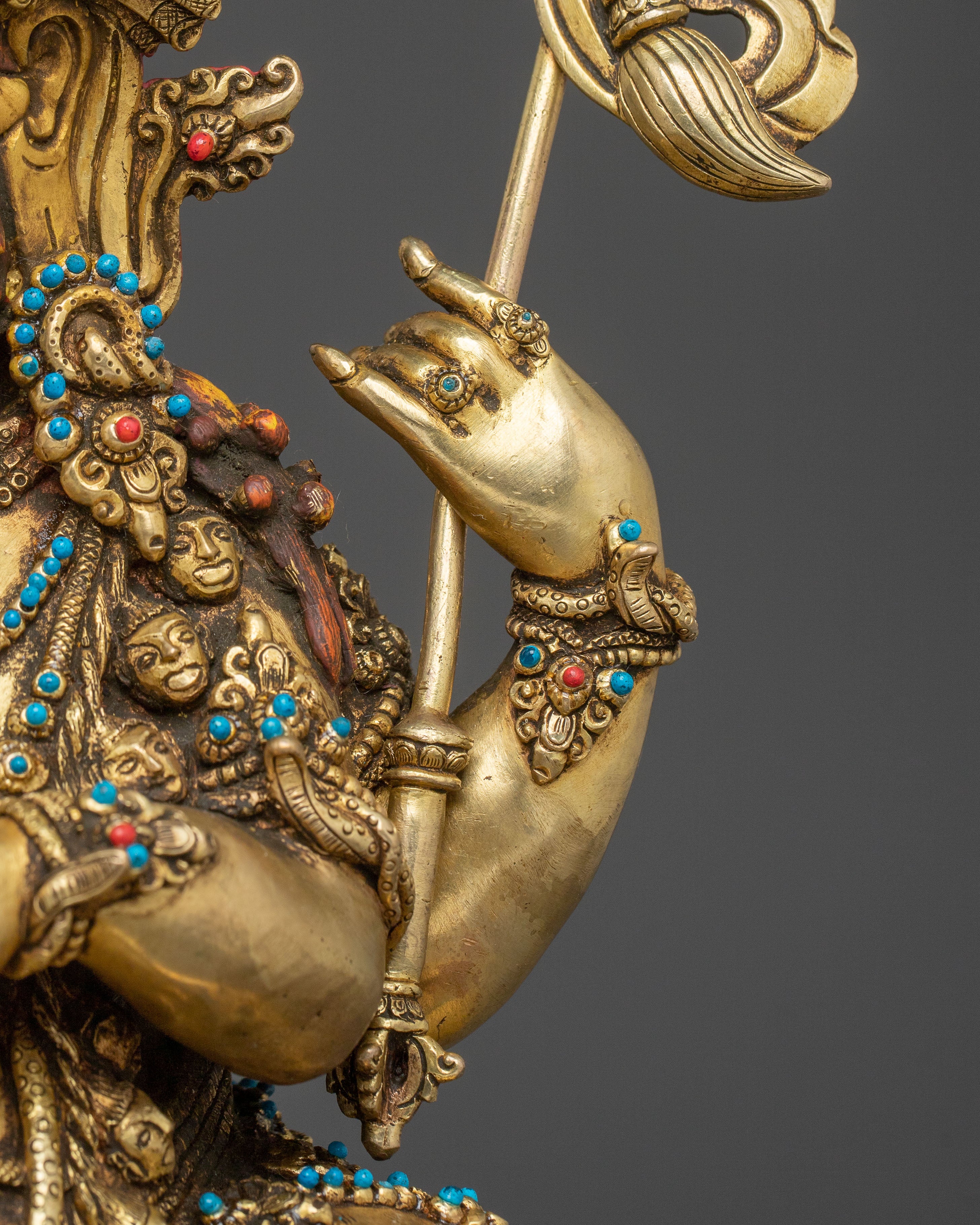 Chaturbhuja Mahakala: 24K Gold Gilded Protector