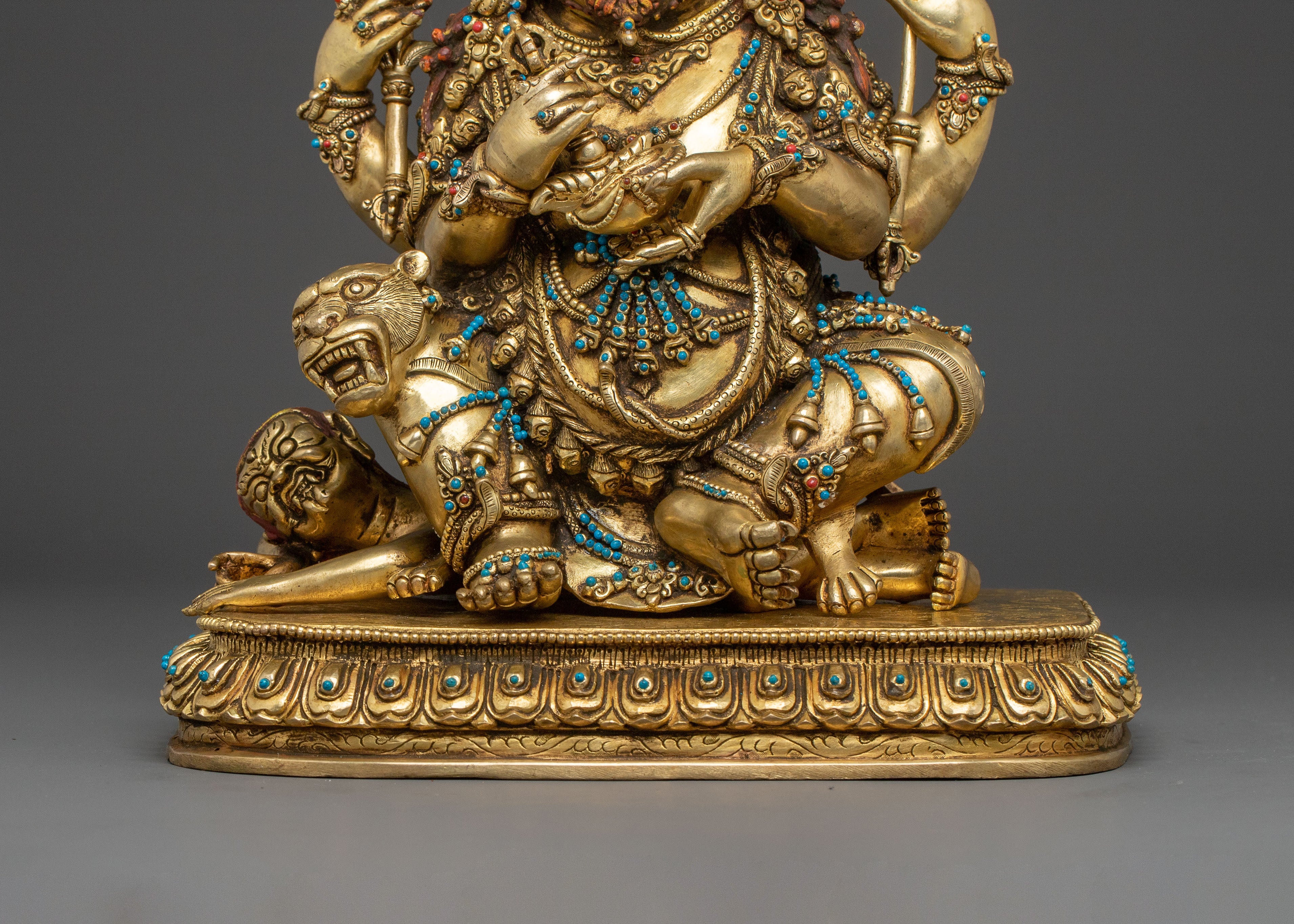 Chaturbhuja Mahakala: 24K Gold Gilded Protector