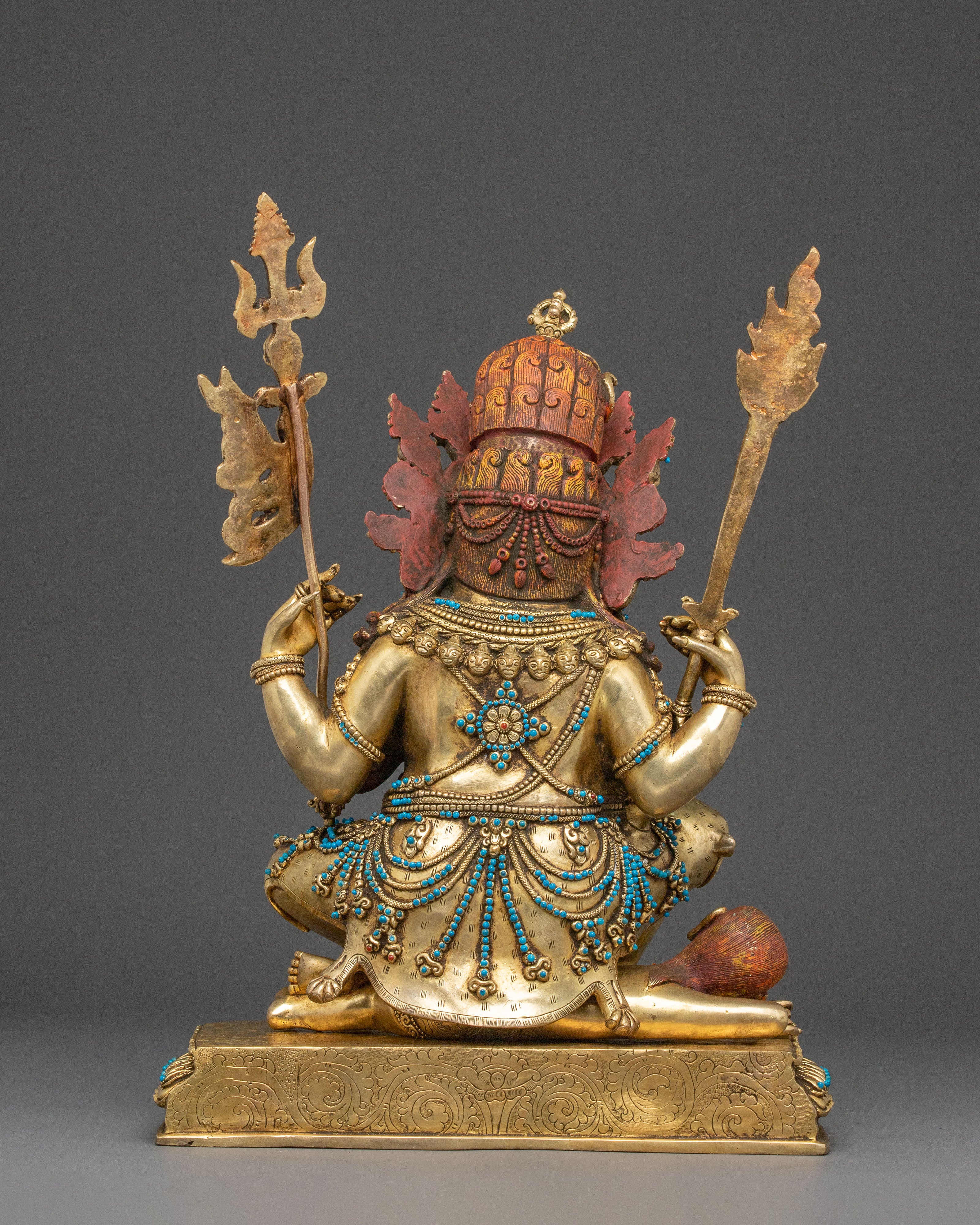 Chaturbhuja Mahakala: 24K Gold Gilded Protector