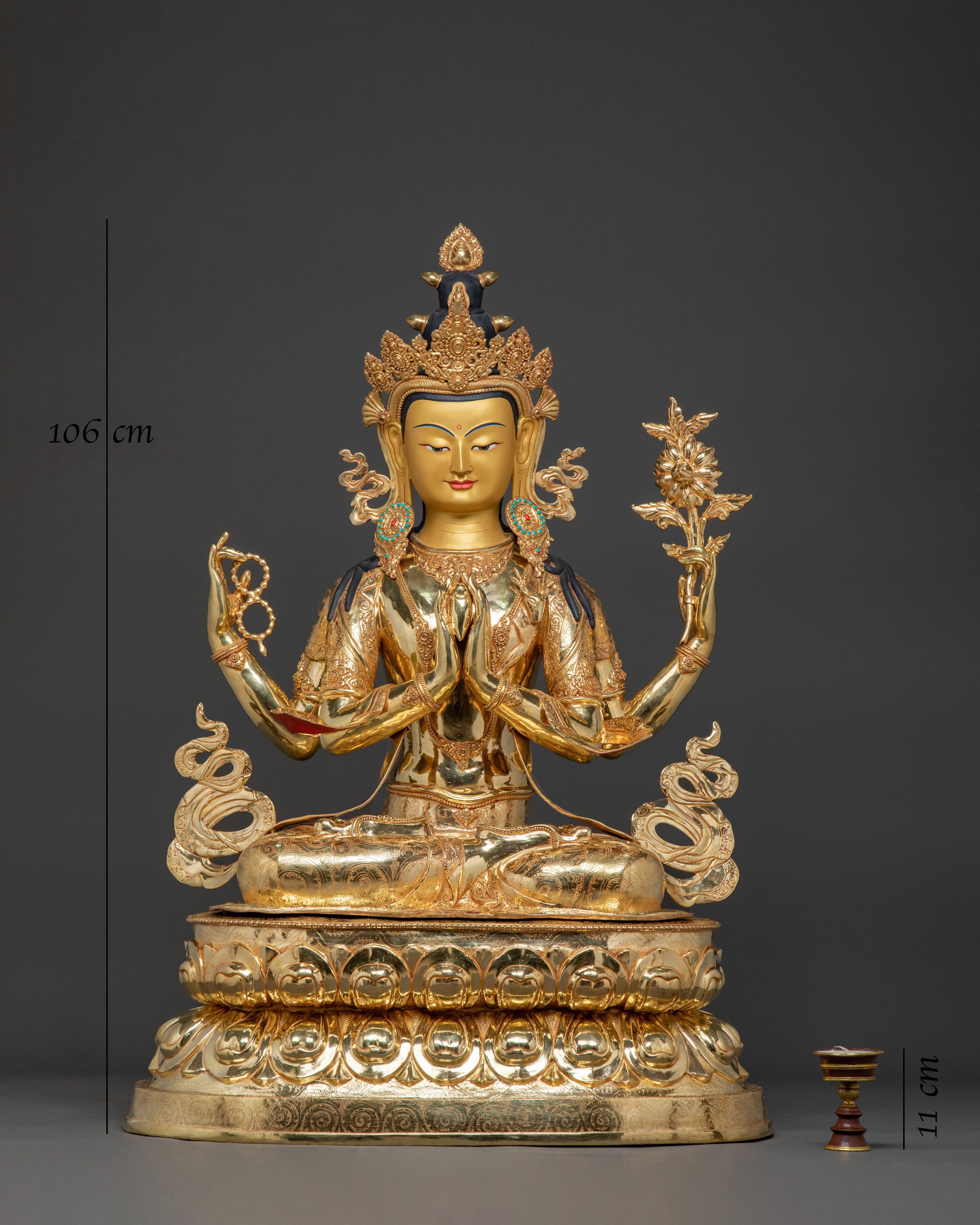 Chenrezig Tibetan Compassion Statue | Buddhist Sacred Altar Decor