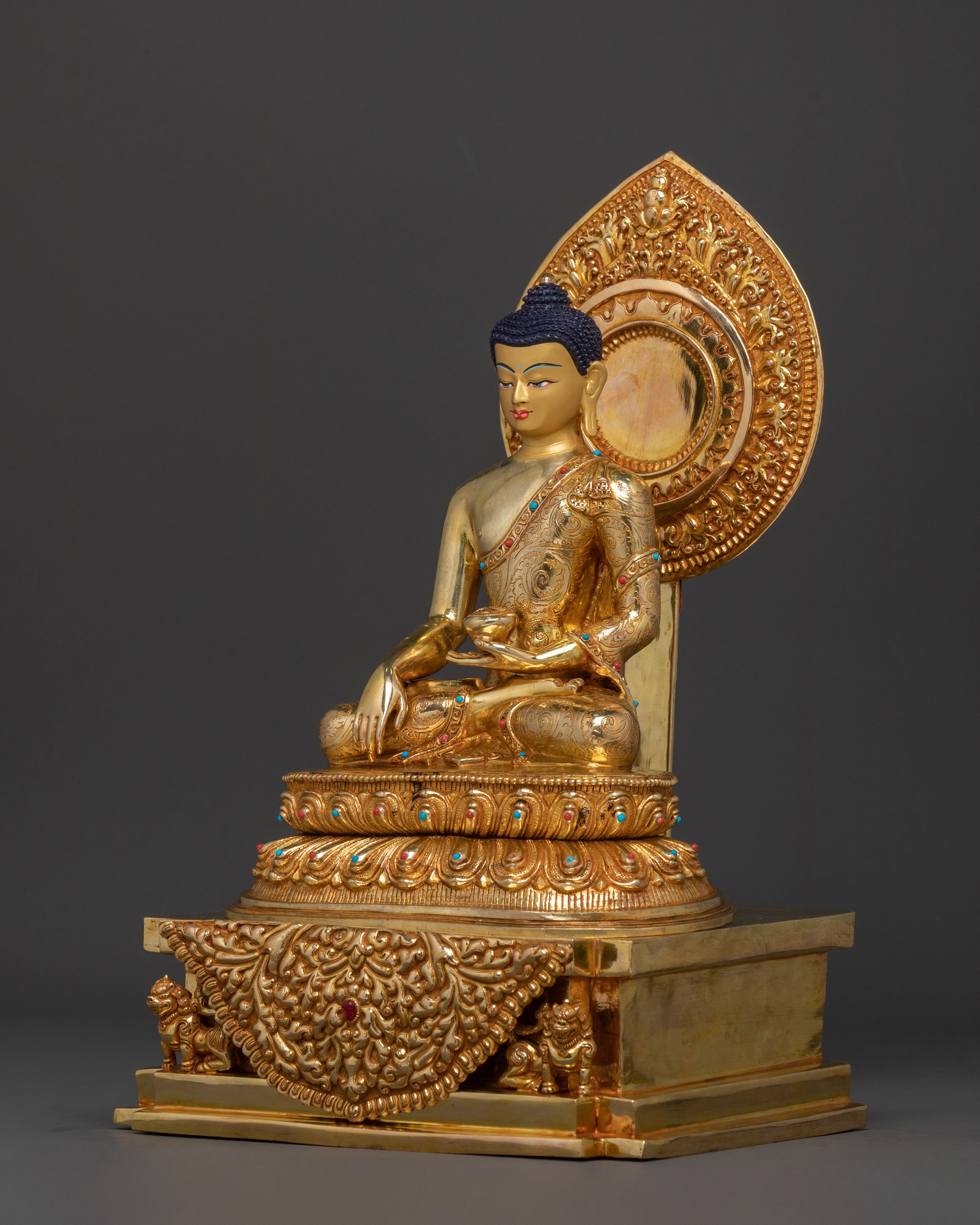 Shakyamuni Buddha Statue with a Throne | Meditation Figure