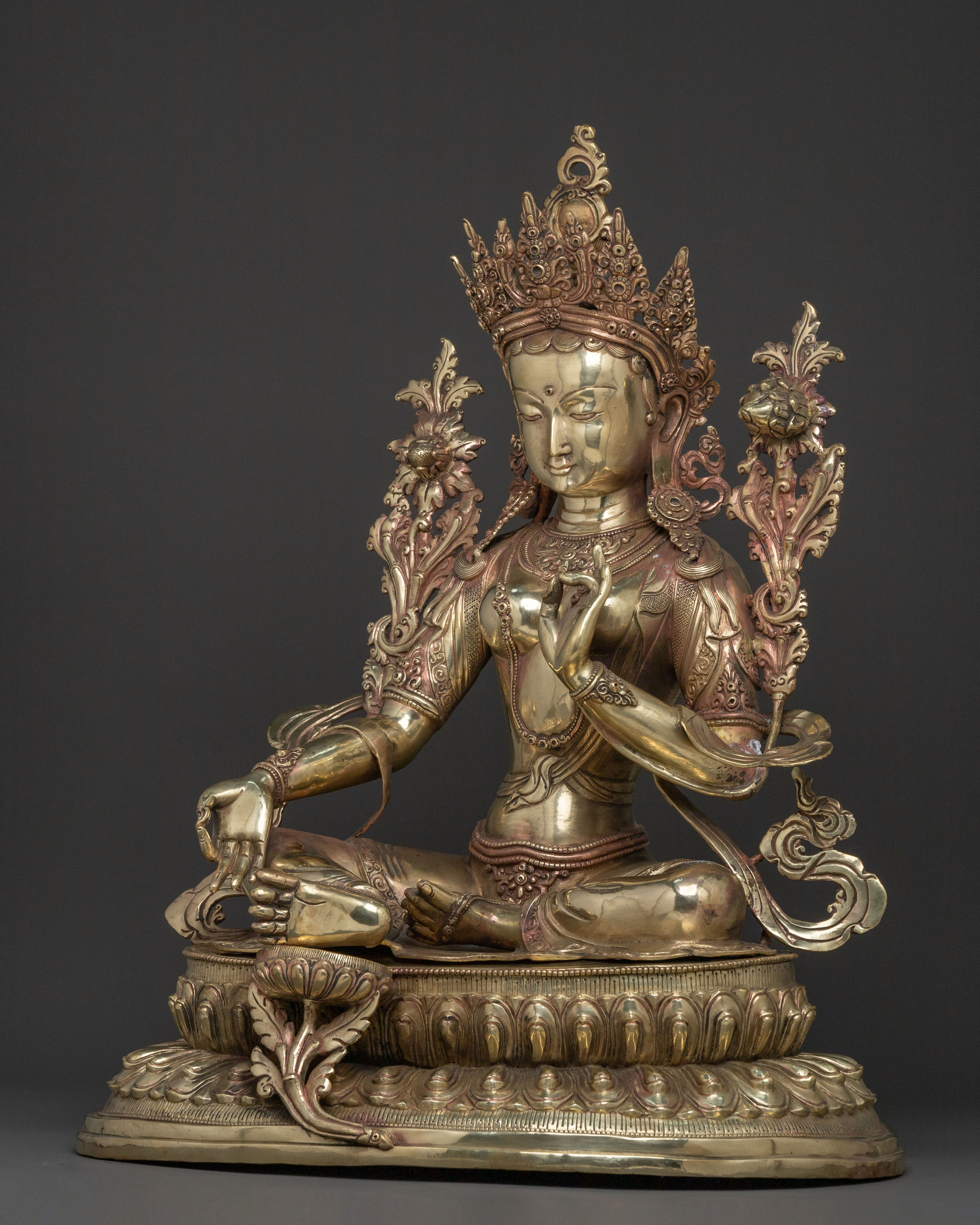Green Tara Brass Statue | Spiritual Decor for Sacred Shrine